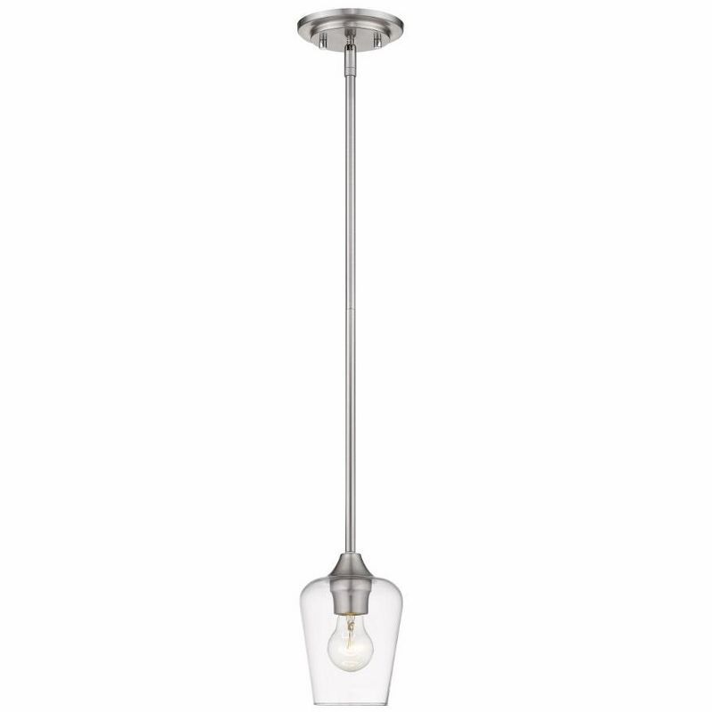 Brushed Nickel Mini Pendant with Glass Shade