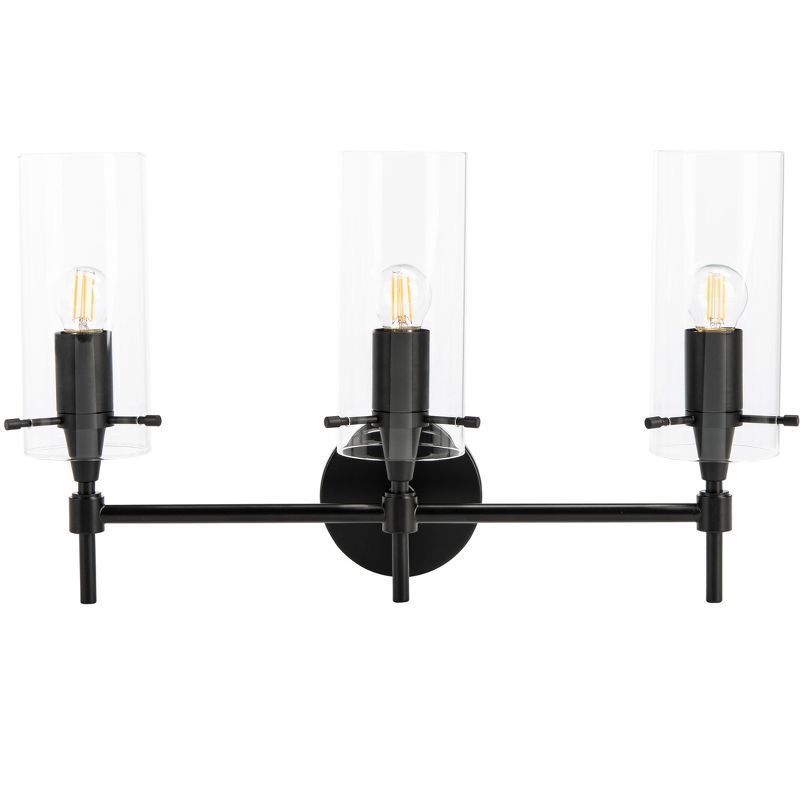 Norala Matte Black 27" Industrial 3-Light Vanity Sconce