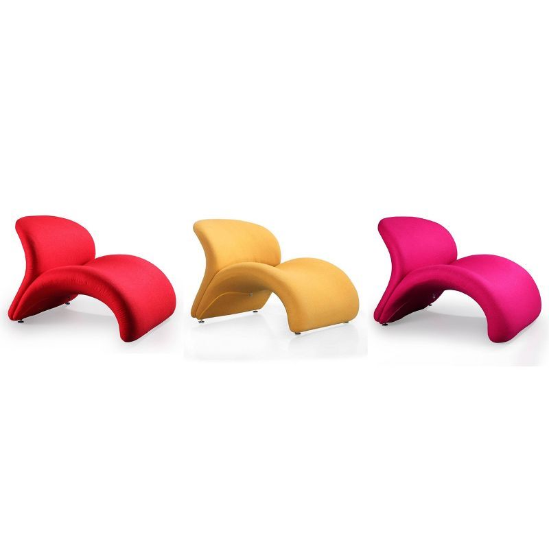 Set of 3 Multi-Color Geometric Slipper Chairs with Metal Legs