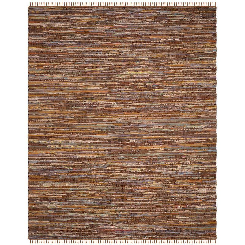 Hand-Woven Striped Flatweave Cotton Area Rug, Gold/Multi, 9' x 12'