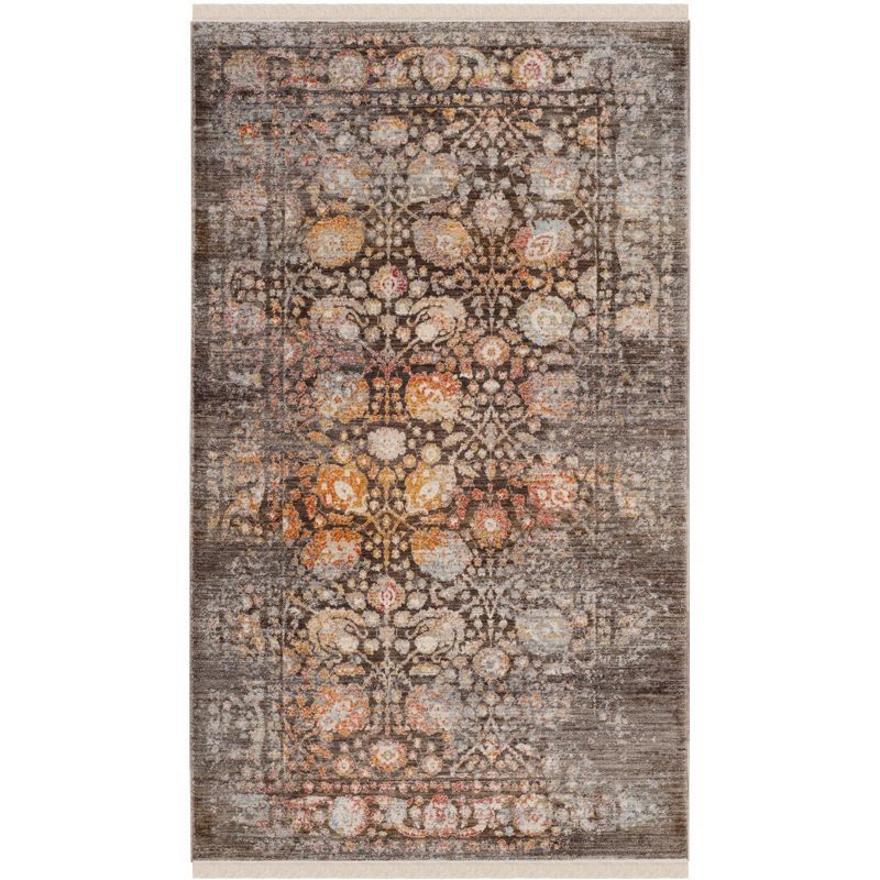 Vintage Persian Multicolor Floral Motif Rectangular Area Rug