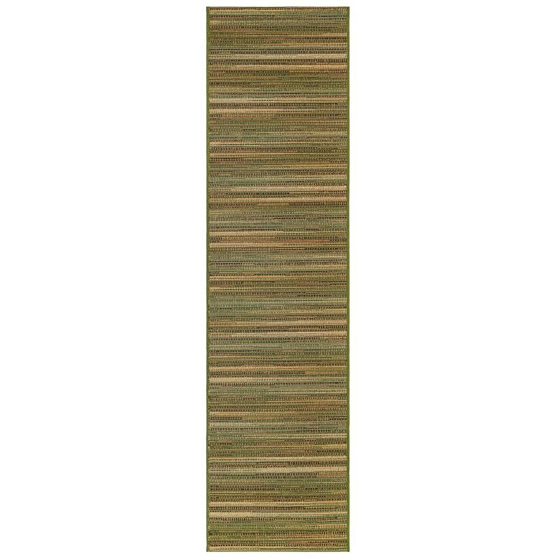 Marina Green Stripe Flat Woven Indoor/Outdoor Rug