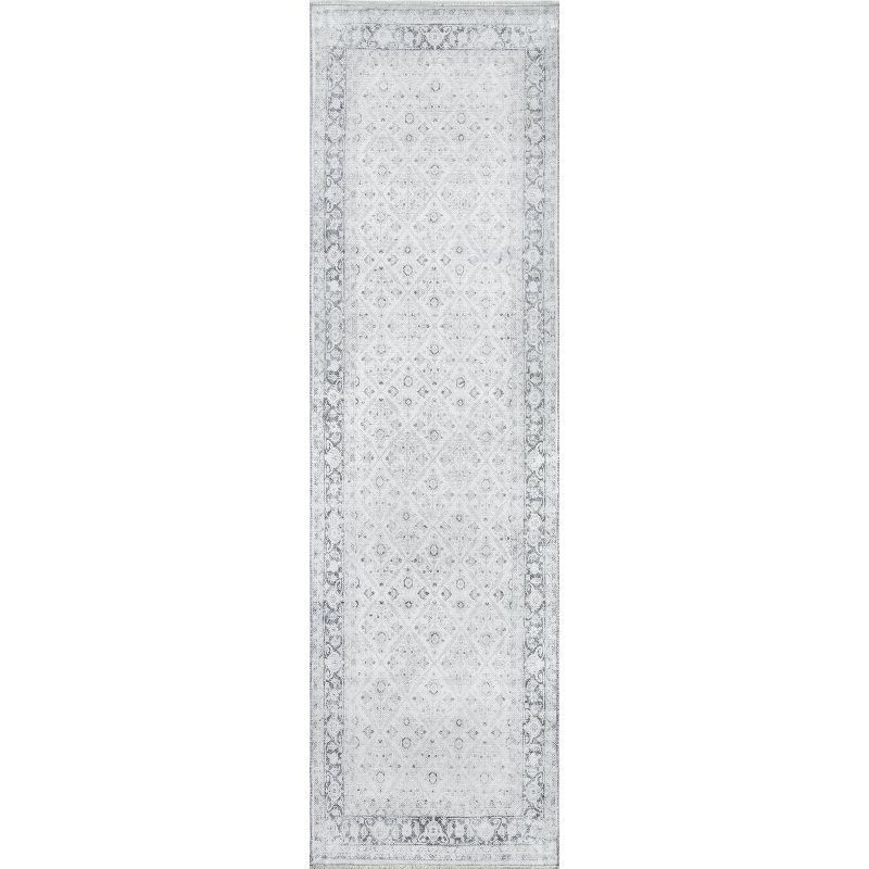 Chandler Gray Hand-Knotted Synthetic Runner Rug