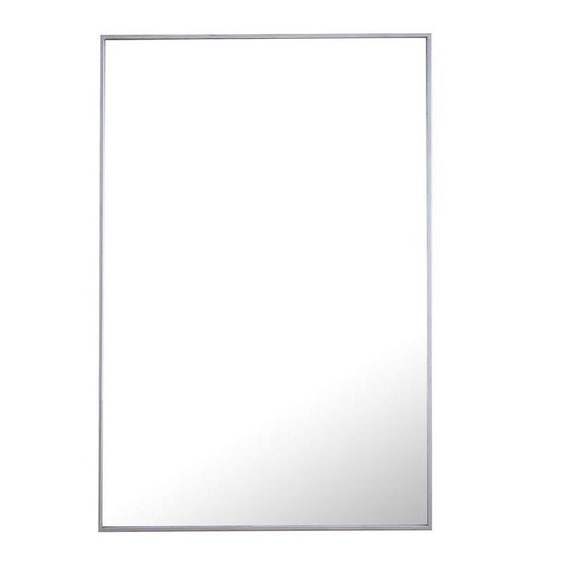 Elegant Silver Rectangular Metal Frame Mirror 28 x 42 Inch