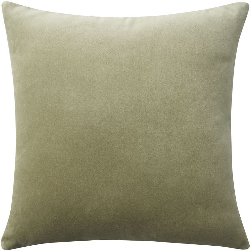 Green Velvet Reversible 20" x 20" Indoor Throw Pillow