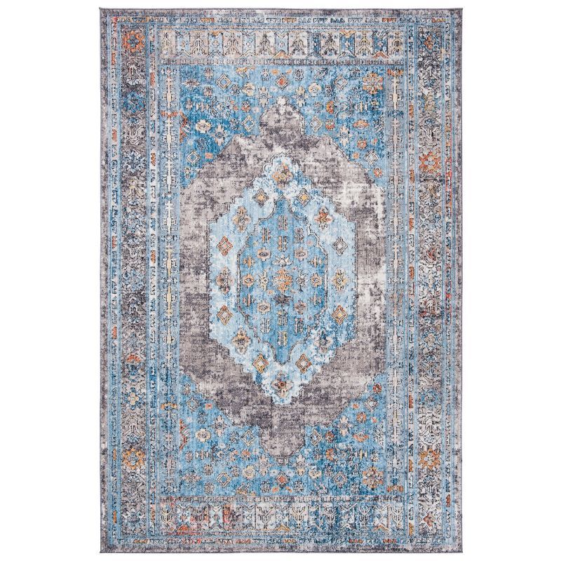 Serene Waters 4' x 6' Hand-Knotted Blue Synthetic Area Rug