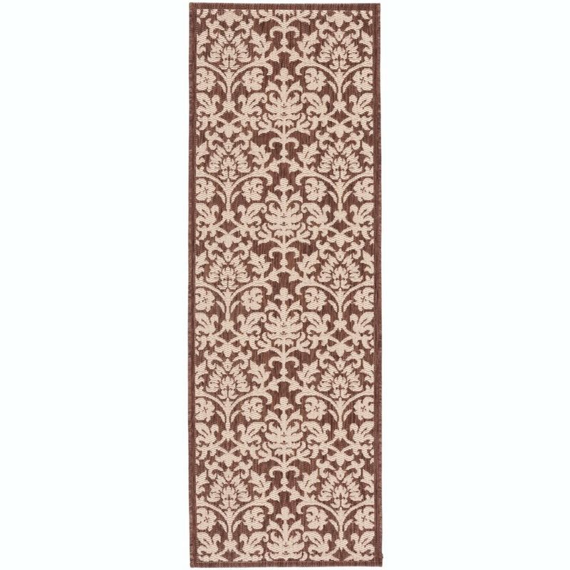 Reversible Natural & Brown Synthetic Easy-Care Runner Rug, 2'3" X 6'7"