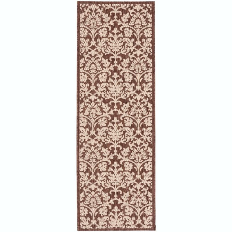 Reversible Natural & Brown Synthetic Easy-Care Runner Rug, 2'3" X 6'7"