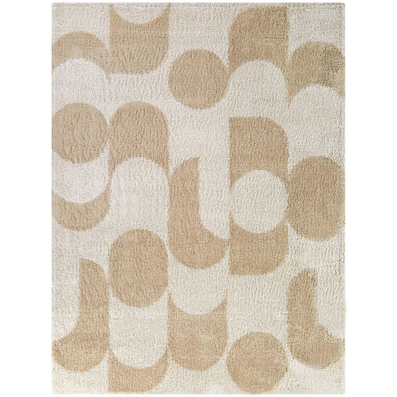 Cesaire Beige Geometric Kids' Area Rug, 8 ft x 10 ft