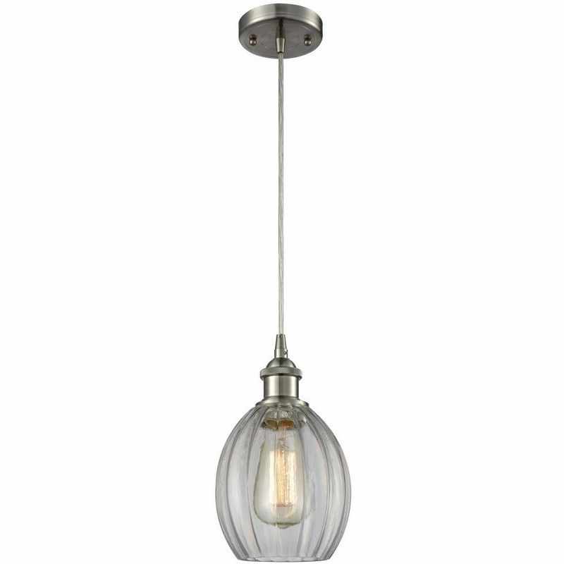 Eaton Brushed Nickel Mini Pendant with Clear Glass Shade