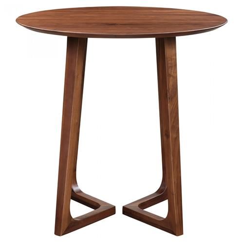 Gaven 38" Round Walnut Ash Counter Height Dining Table for Four