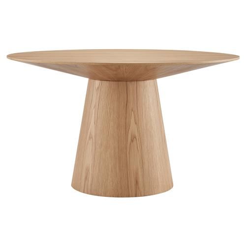 Barra 53" Round Natural Wood Contemporary Dining Table