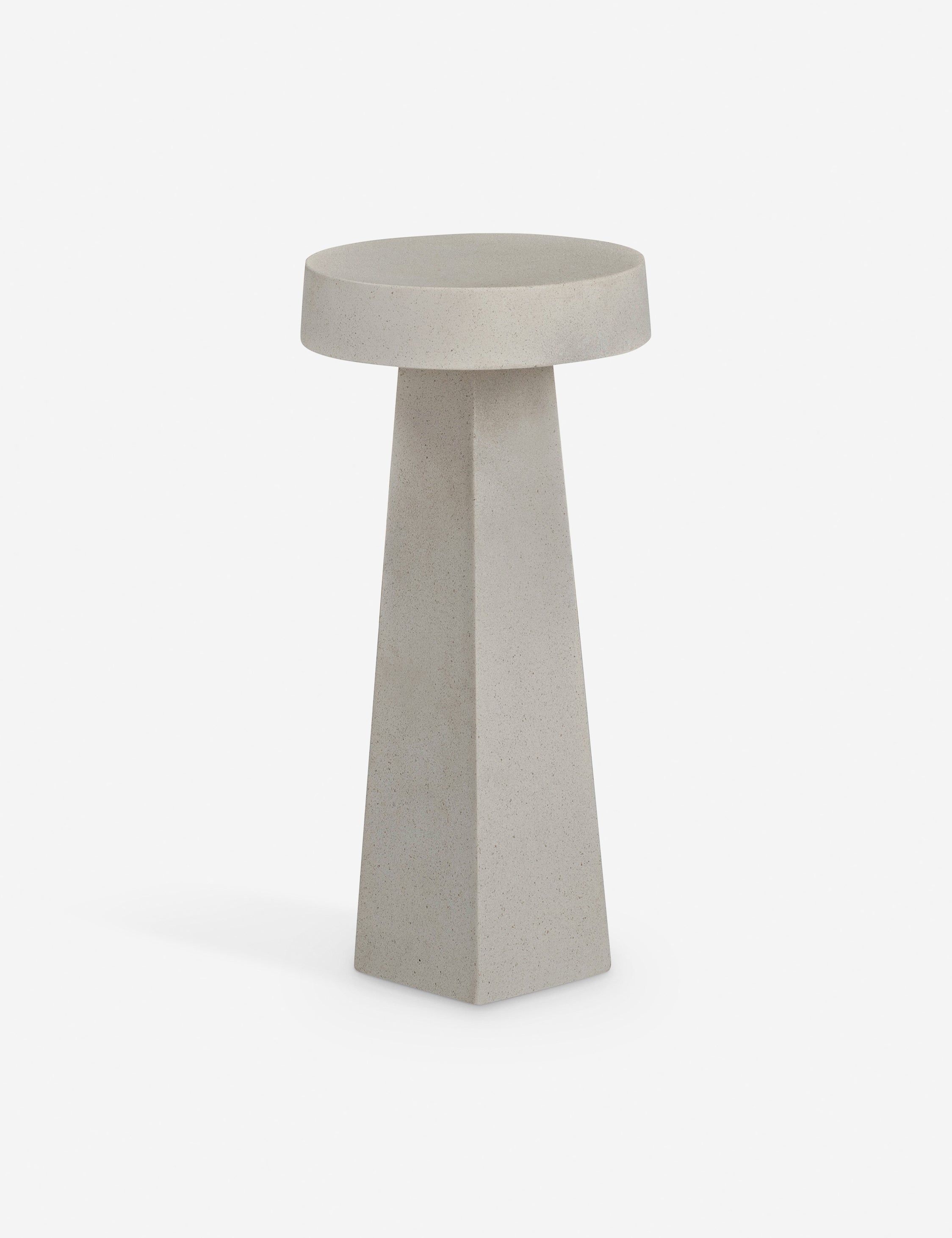 White Fiber Cement Indoor/Outdoor Round Side Table