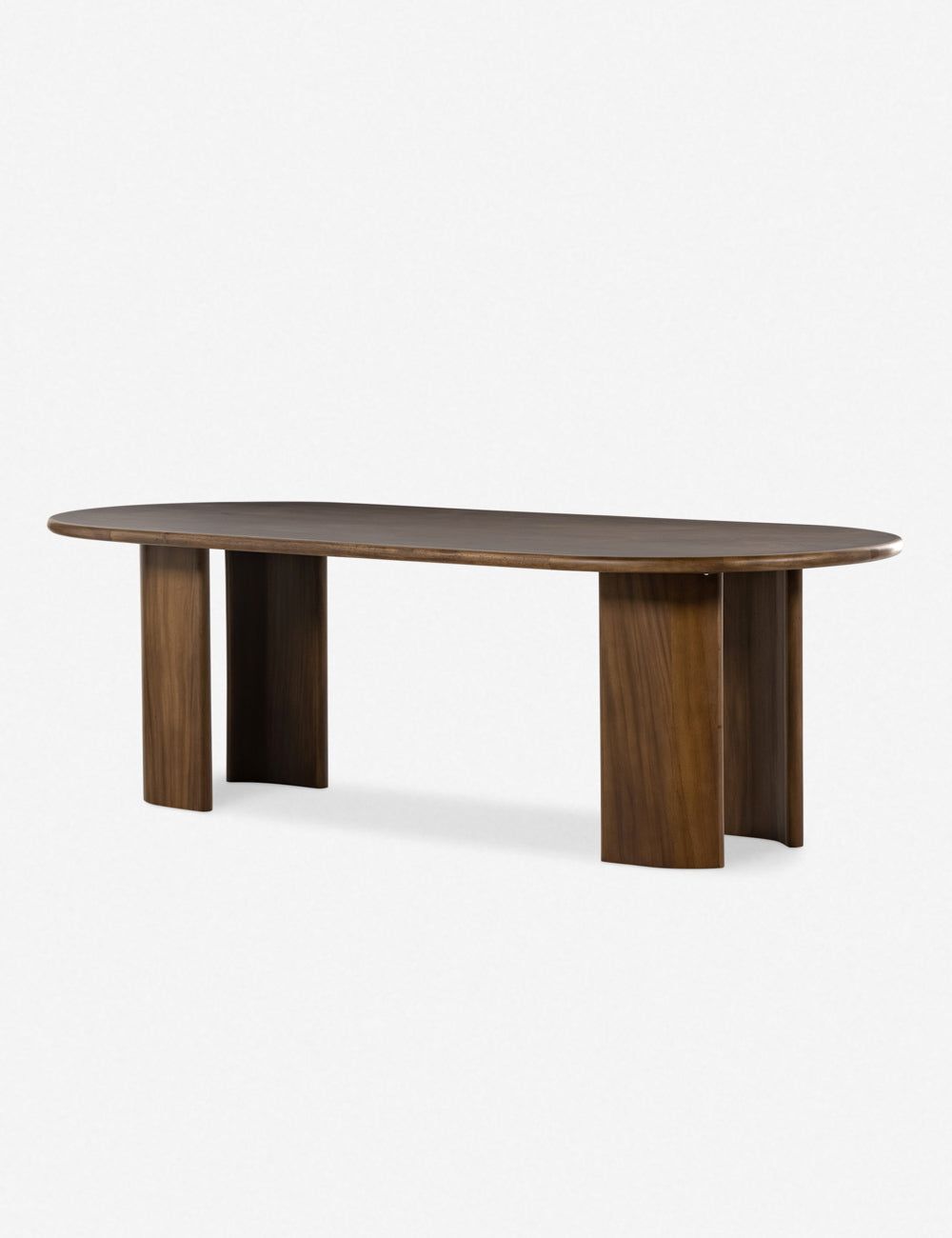 Contemporary Dark Brown Oval Wood Dining Table, 98.5"