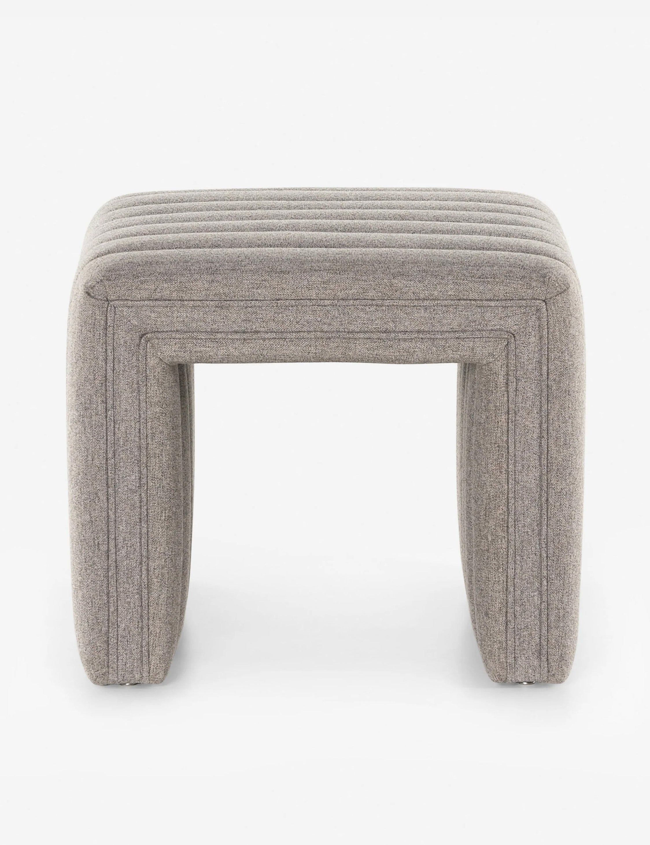 Contemporary Beige Tufted Square Ottoman, 21.5"