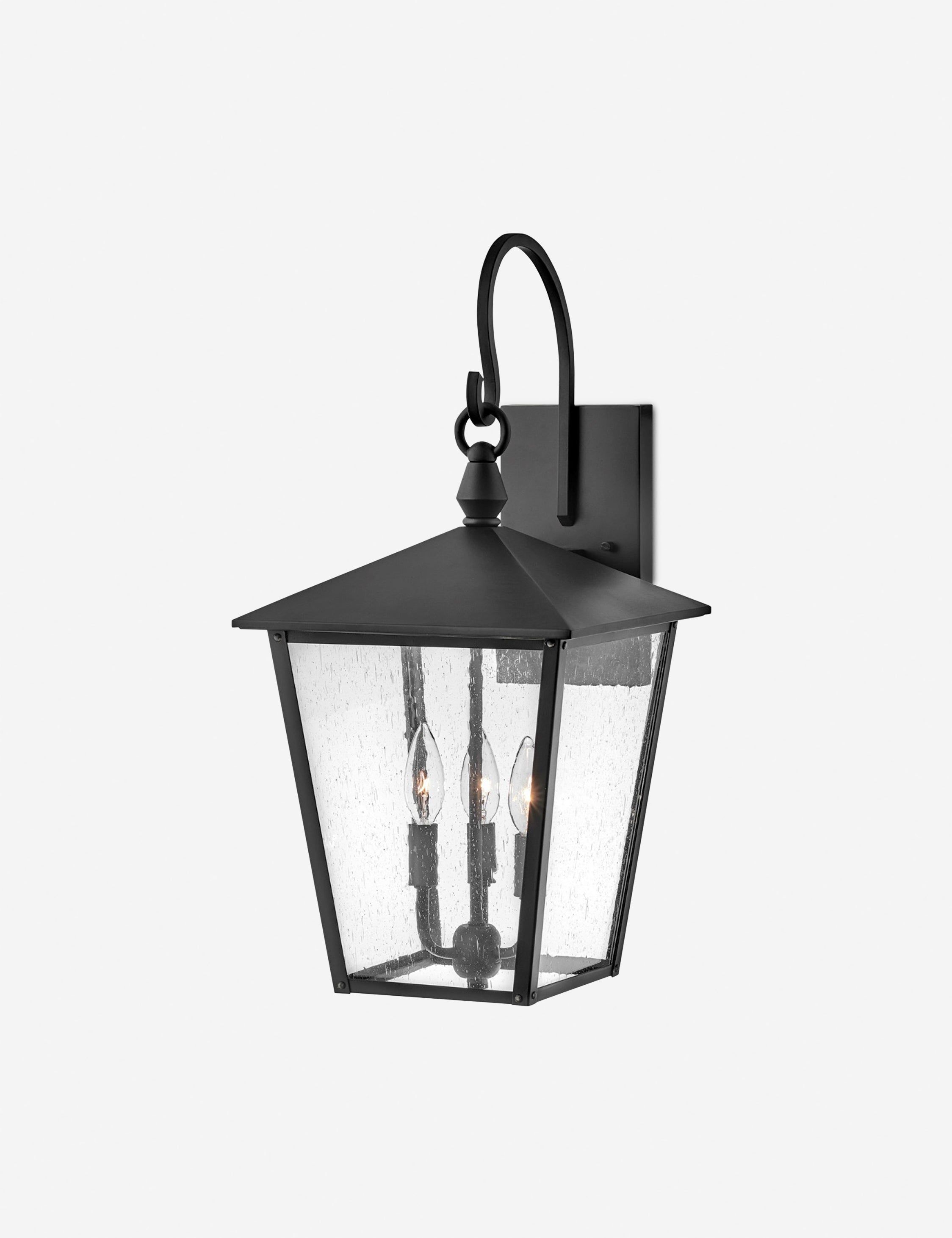 Huntersfield Large Black Bronze 3-Light Outdoor Wall Sconce