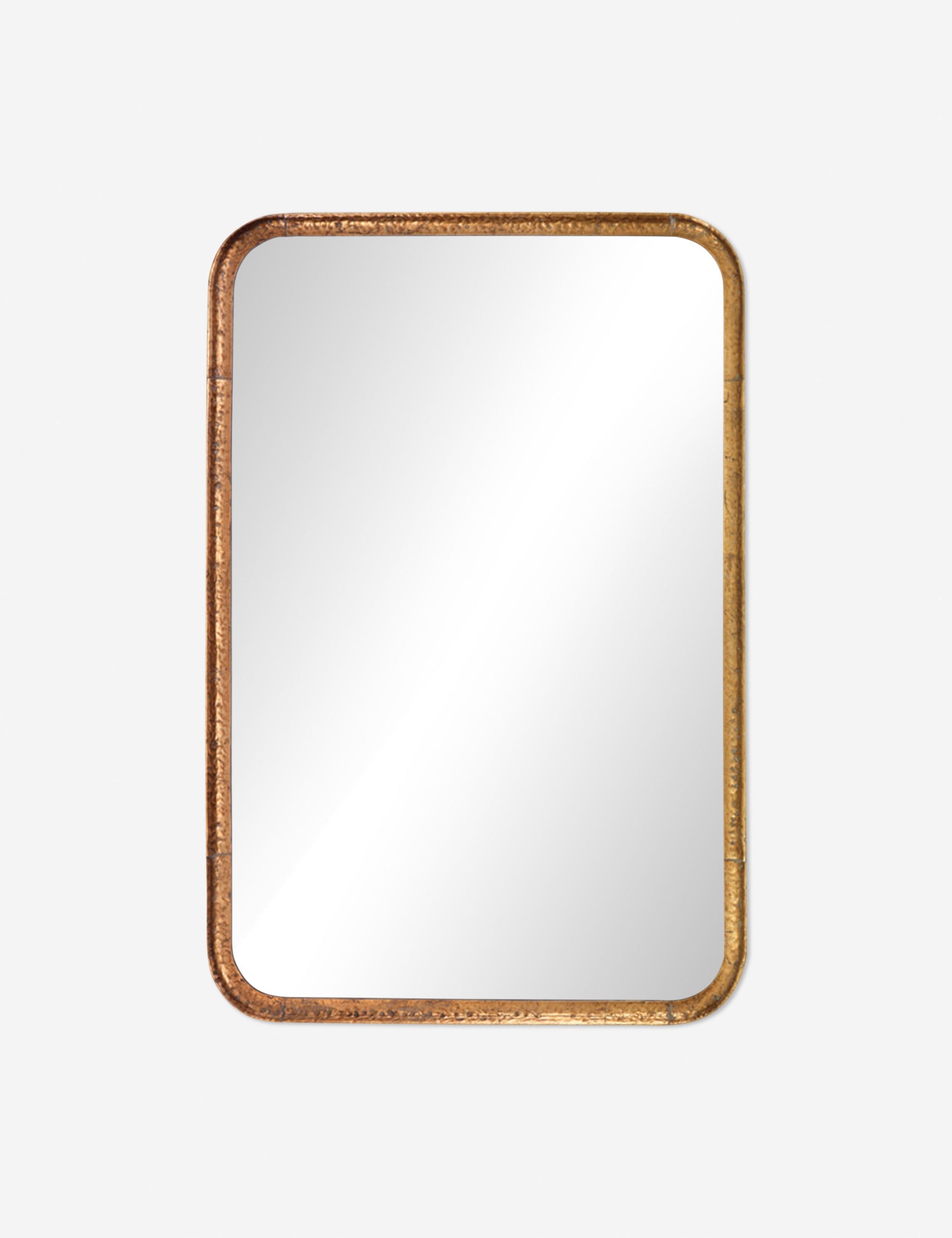 Elegant Rectangular Silver and Gold Leaf Dresser Mirror