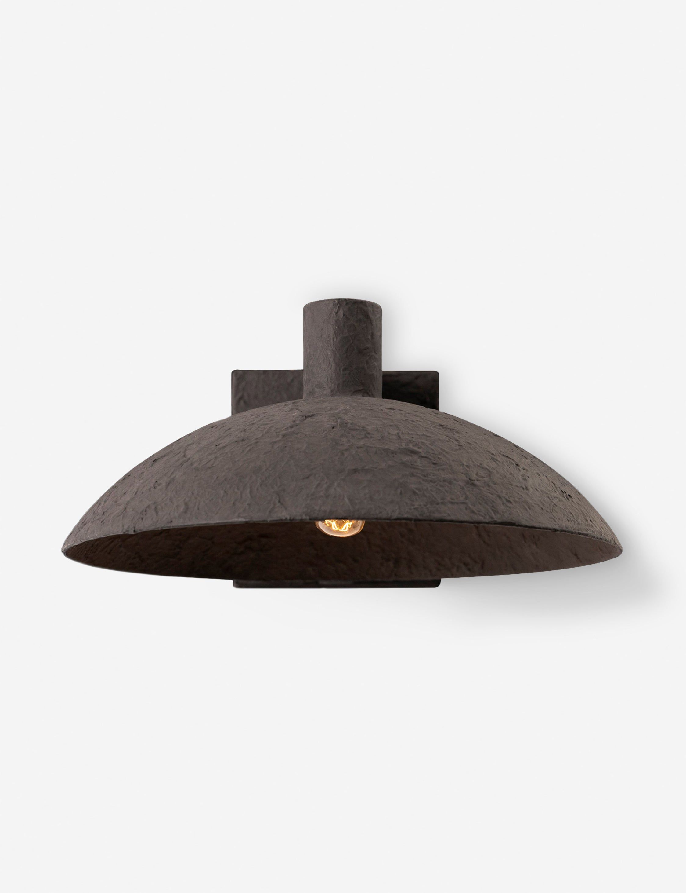 Matte Black Plaster Half Moon Sconce