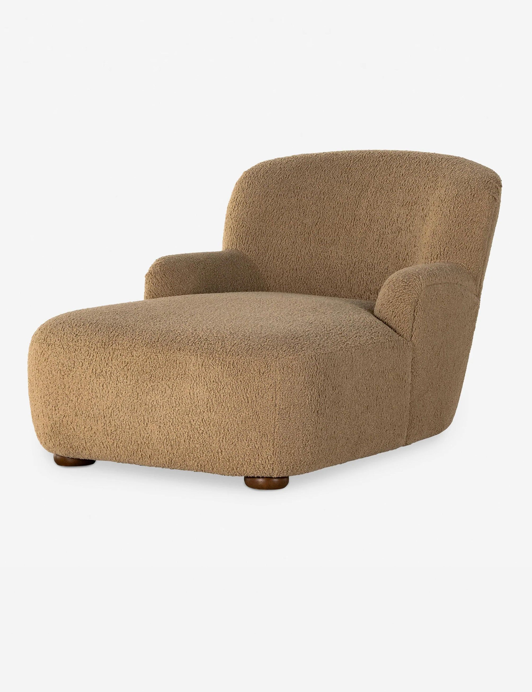Preston 32.75'' High Sheepskin Camel Handcrafted Chaise Lounge