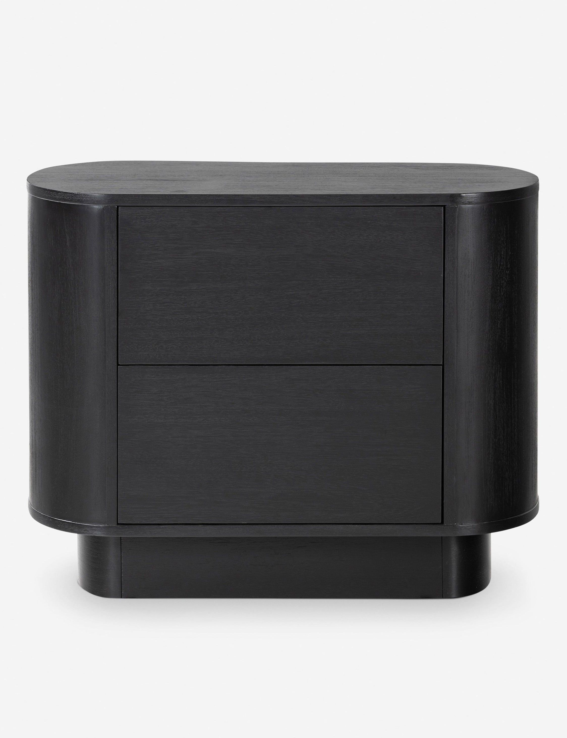 Paden Sculptural Aged Black Acacia 2-Drawer Nightstand