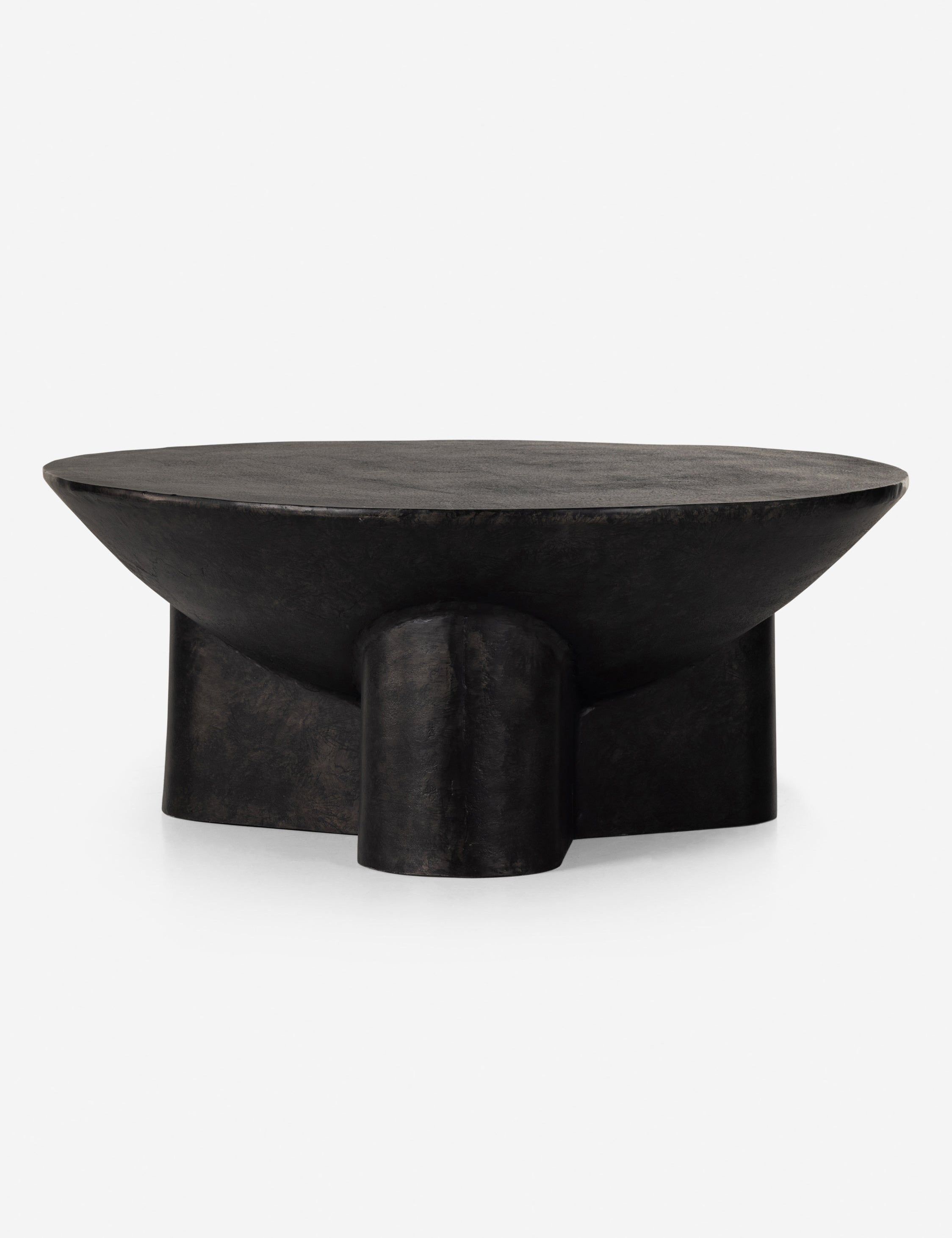 Lagos 36" Raw Black Metal Round Coffee Table