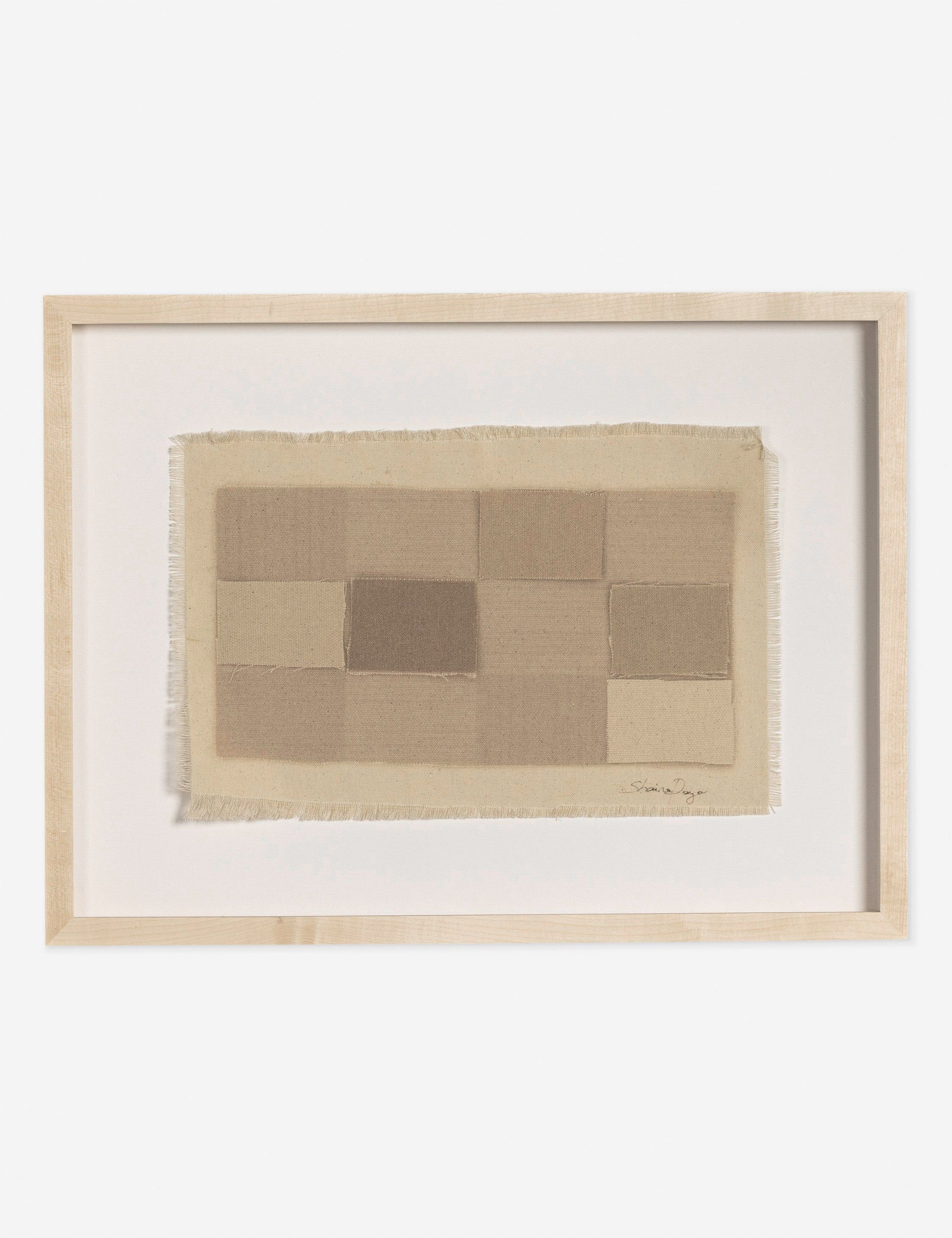 Natural Checkered Earth Tones Canvas Wall Art - 32" x 24"