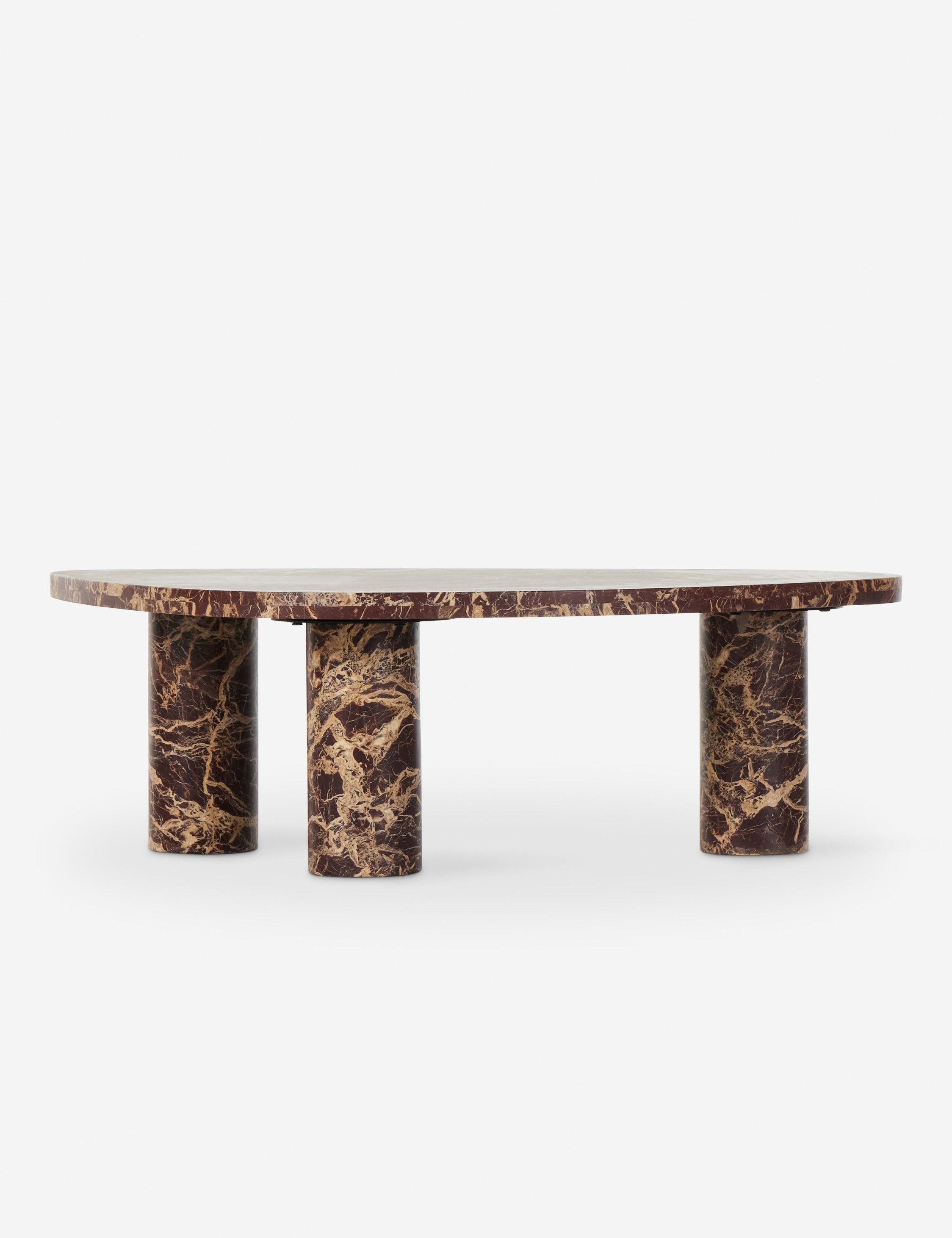 Large Merlot Marble Coffee Table with Storage