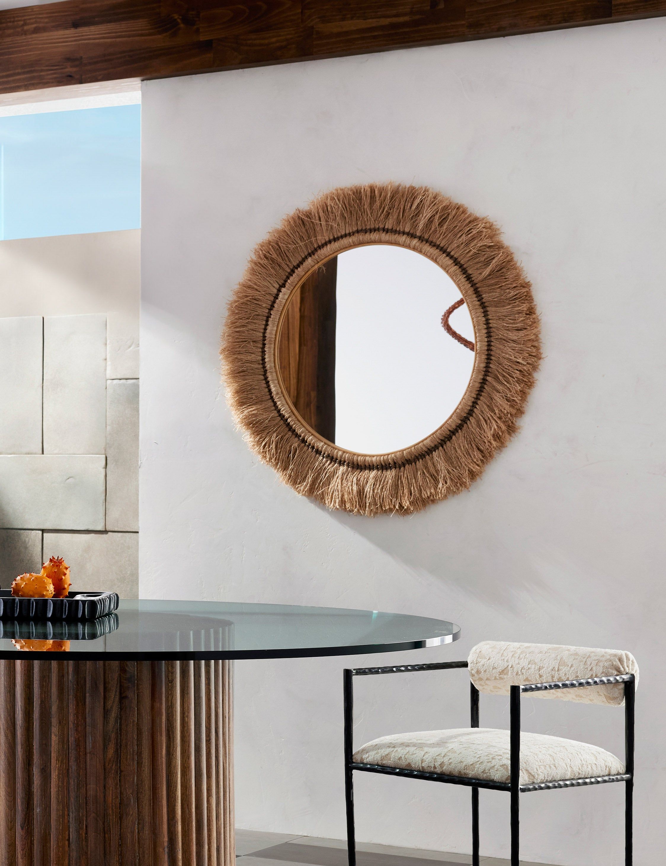 Kai 41'' Rectangular Abacá Rope Wall Mirror