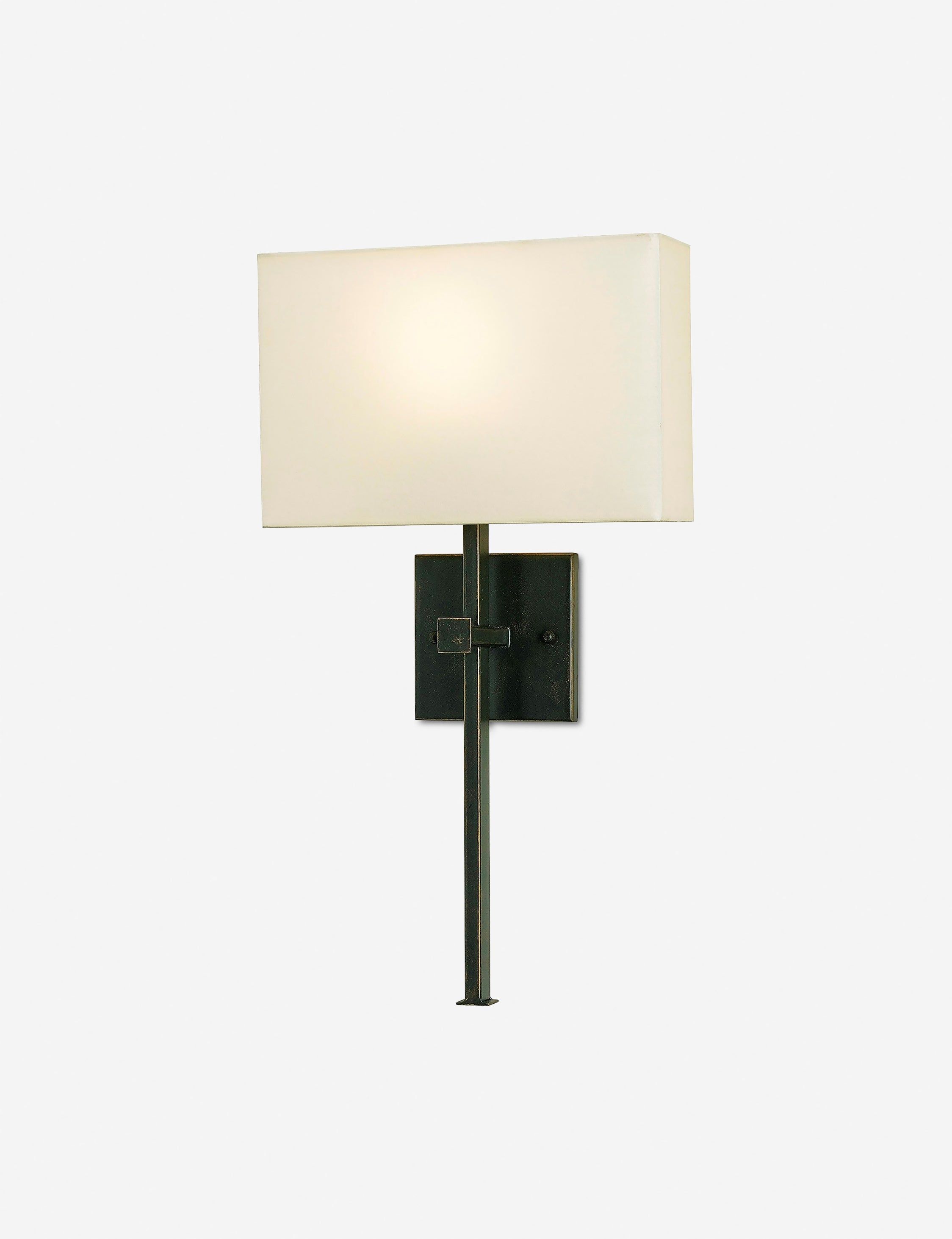 Bronze 22" Wall Sconce with Silk Shade
