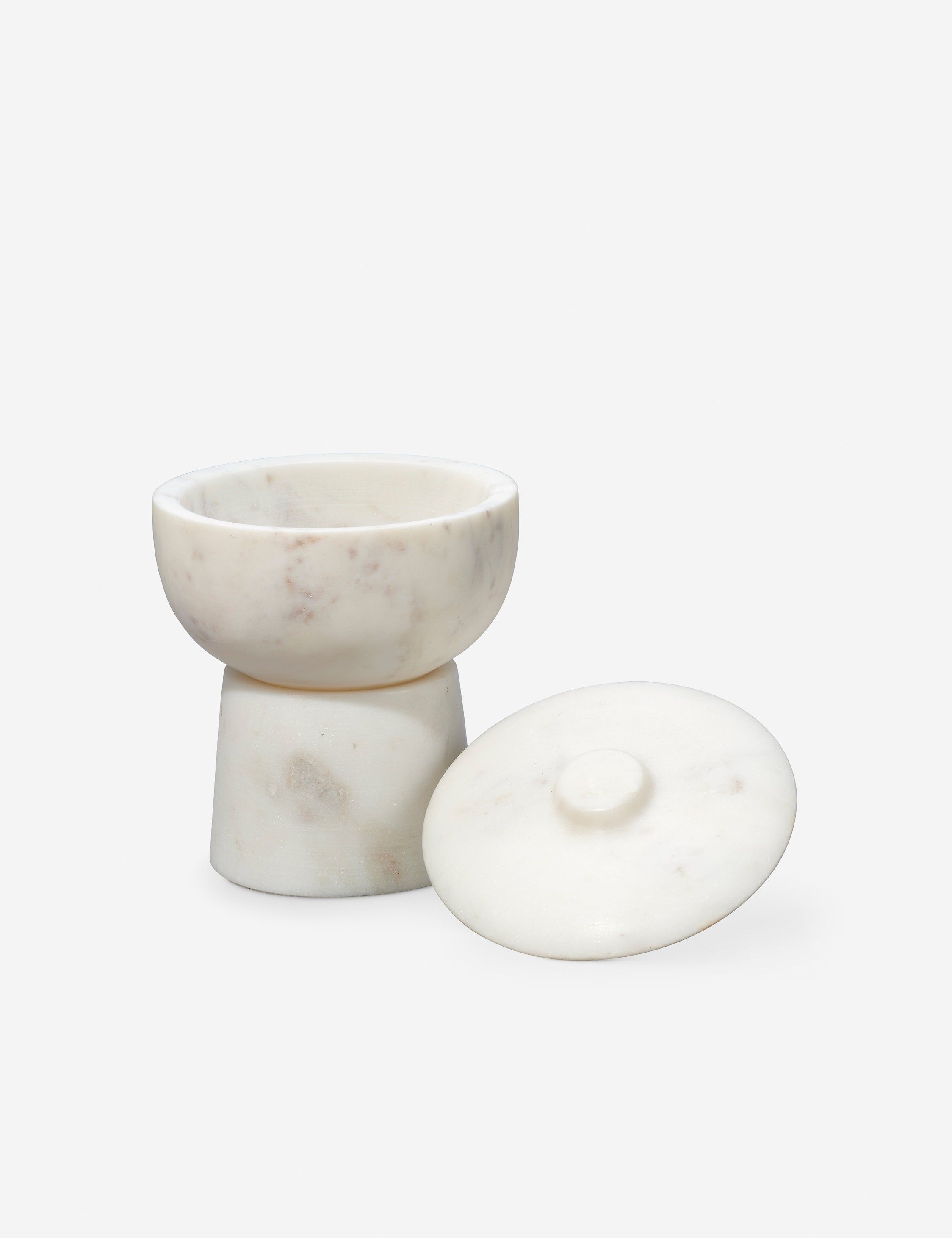 Handcrafted White Marble Decorative Box with Lid