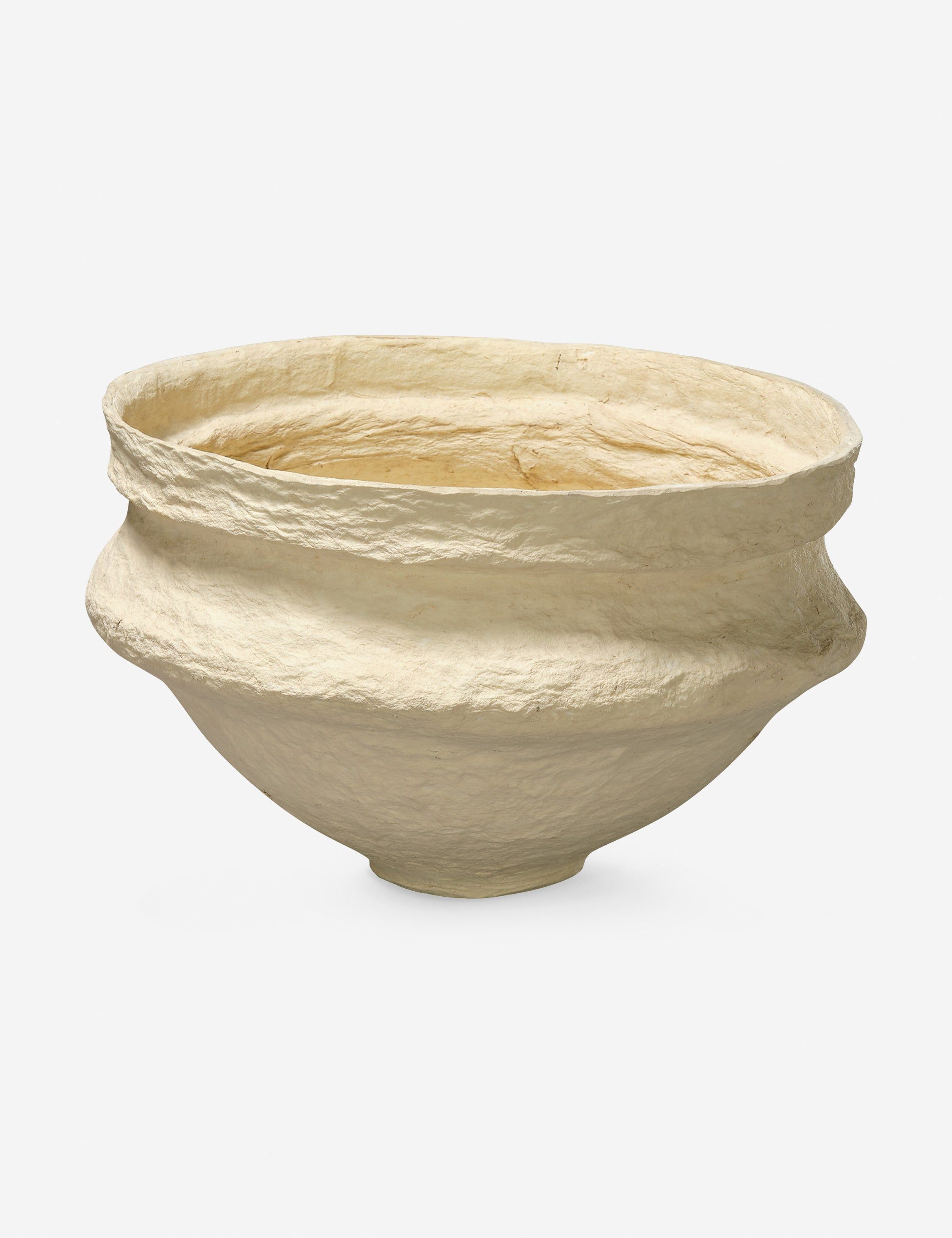 Cream Cotton Mache Decorative Bowl