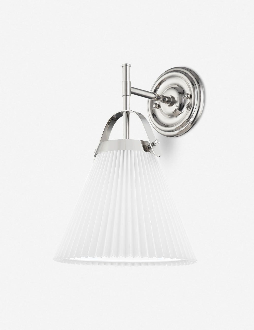 Juliette Polished Nickel 1-Light Sconce with Belgian Linen Shade