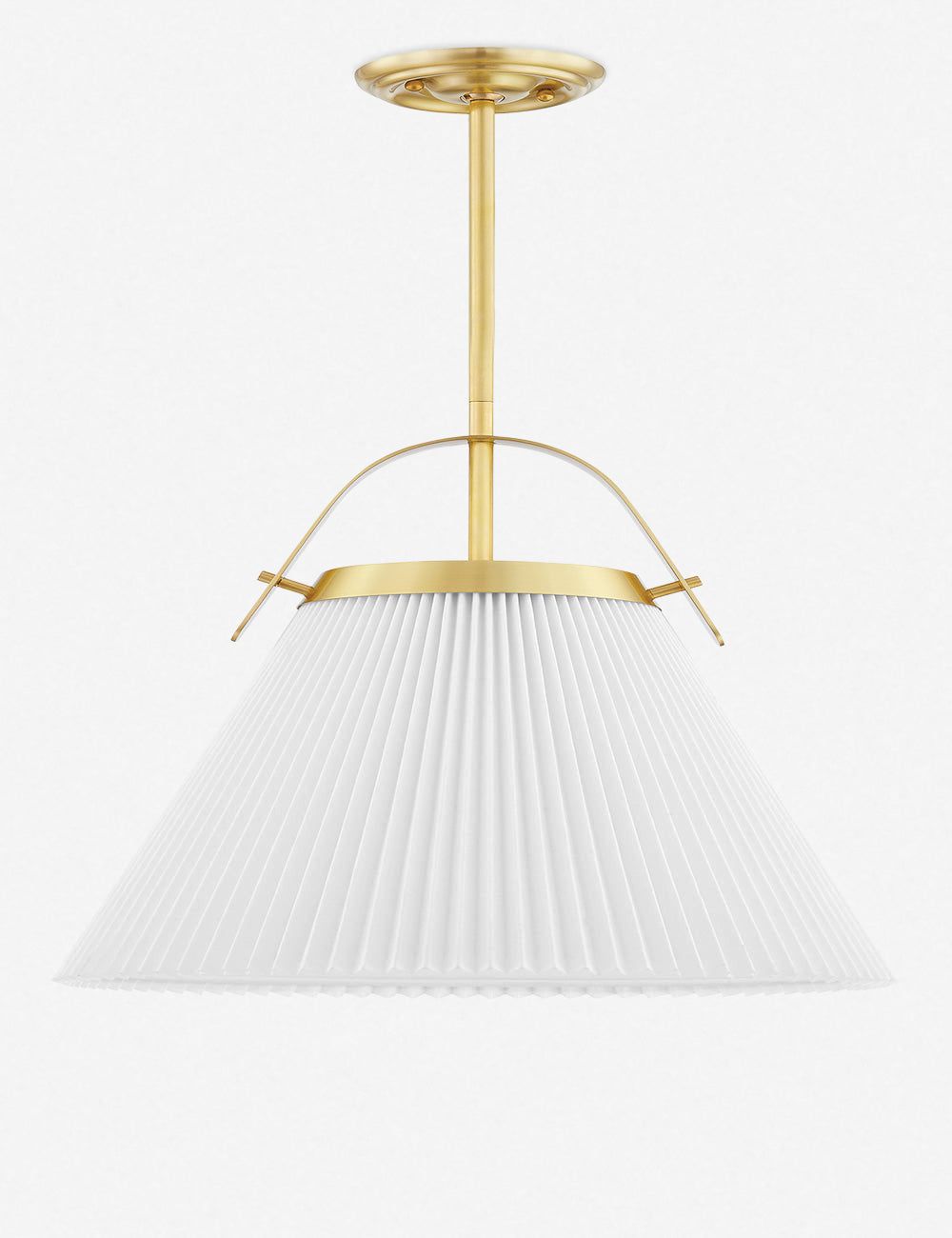 Aldridge Aged Brass 1-Light Pendant with Belgian Linen Shade