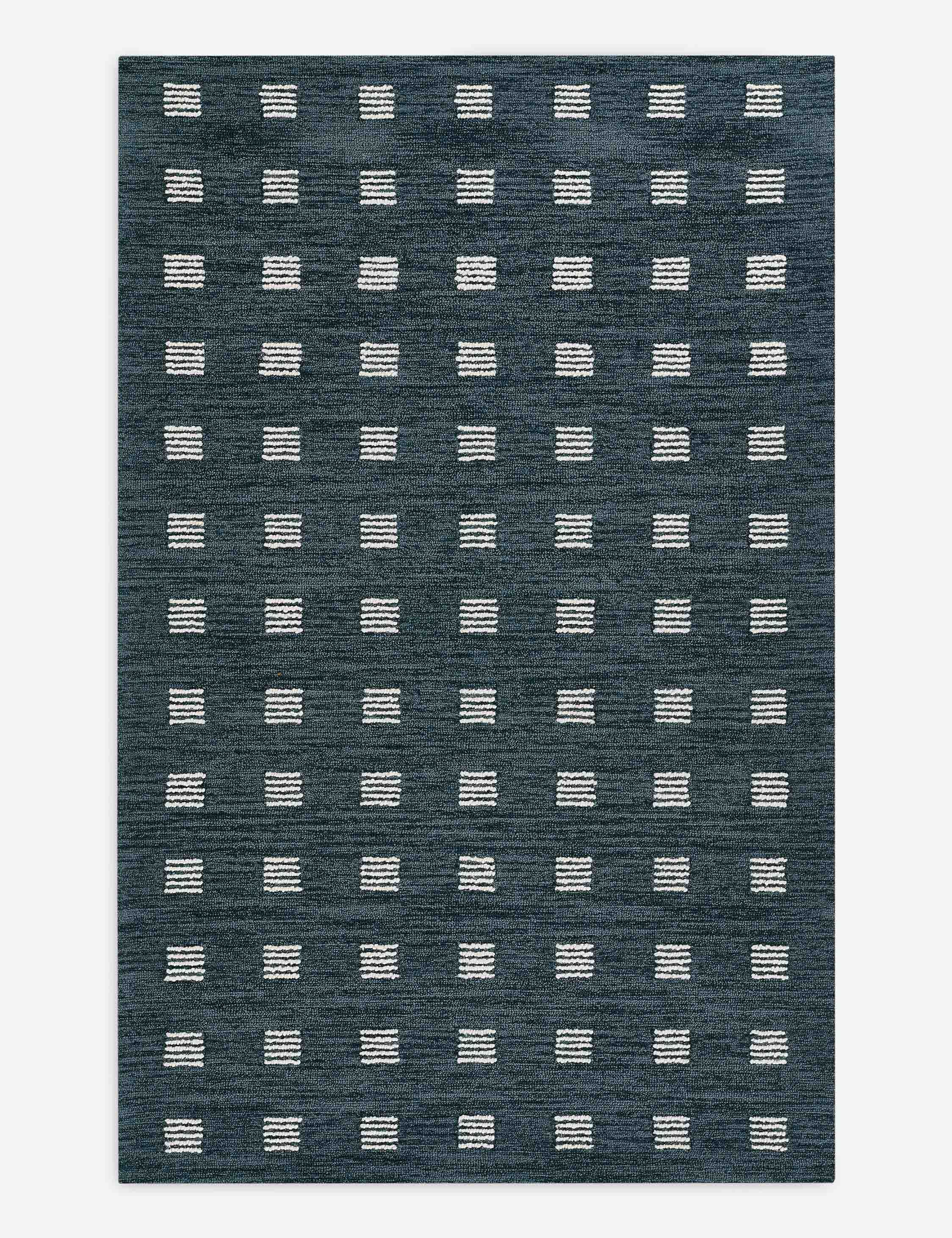 Ebba Blue Hand-Tufted Wool Runner Rug 2'3" x 8'