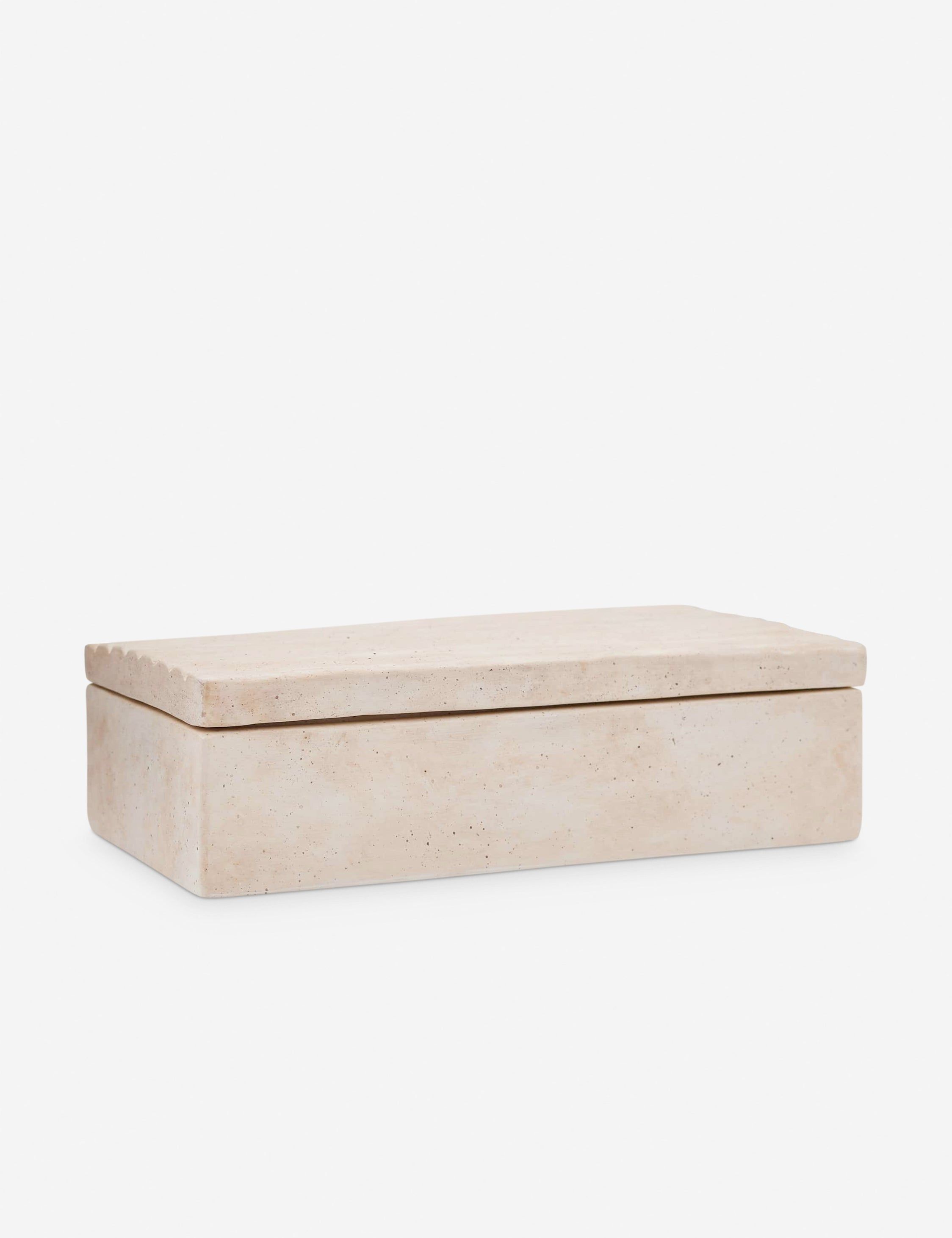 Natural Ceramic Fluted Lid Storage Box