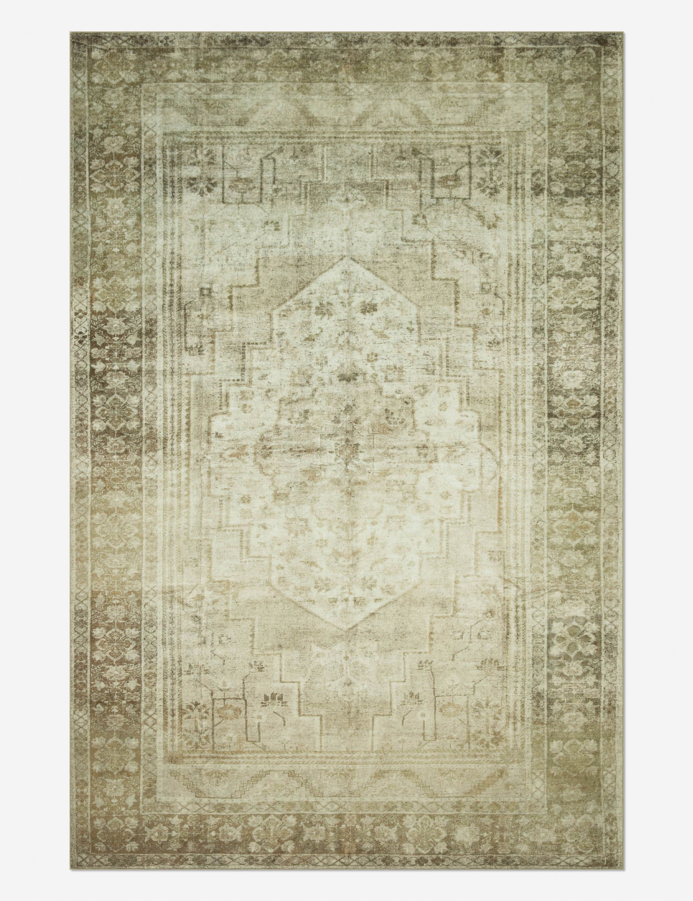 Ivory Granite Washable Rectangular Wool-Blend Accent Rug 2'3" x 3'9"