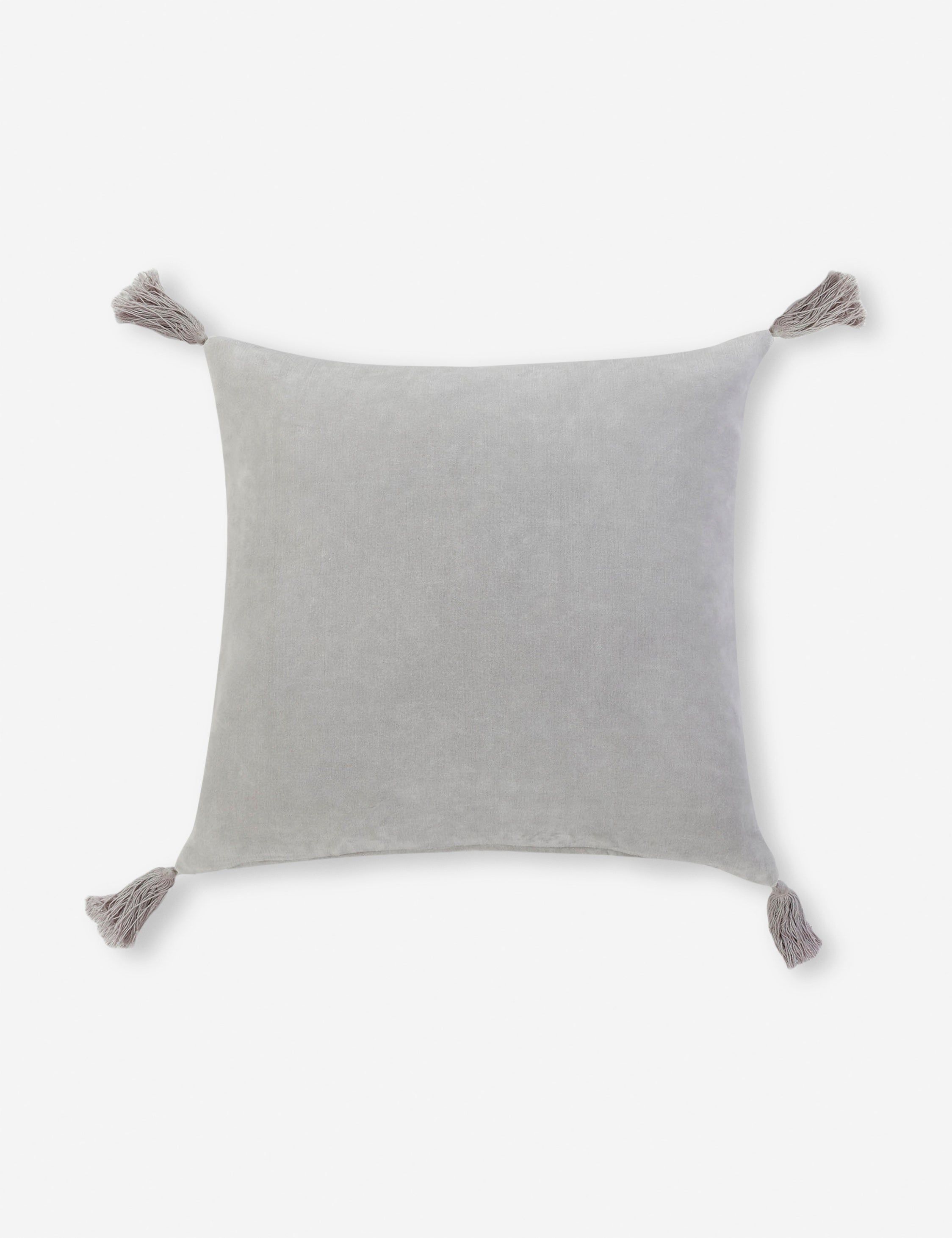 Bianca Velvet Pillow by Pom Pom at Home - Light Gray / Square