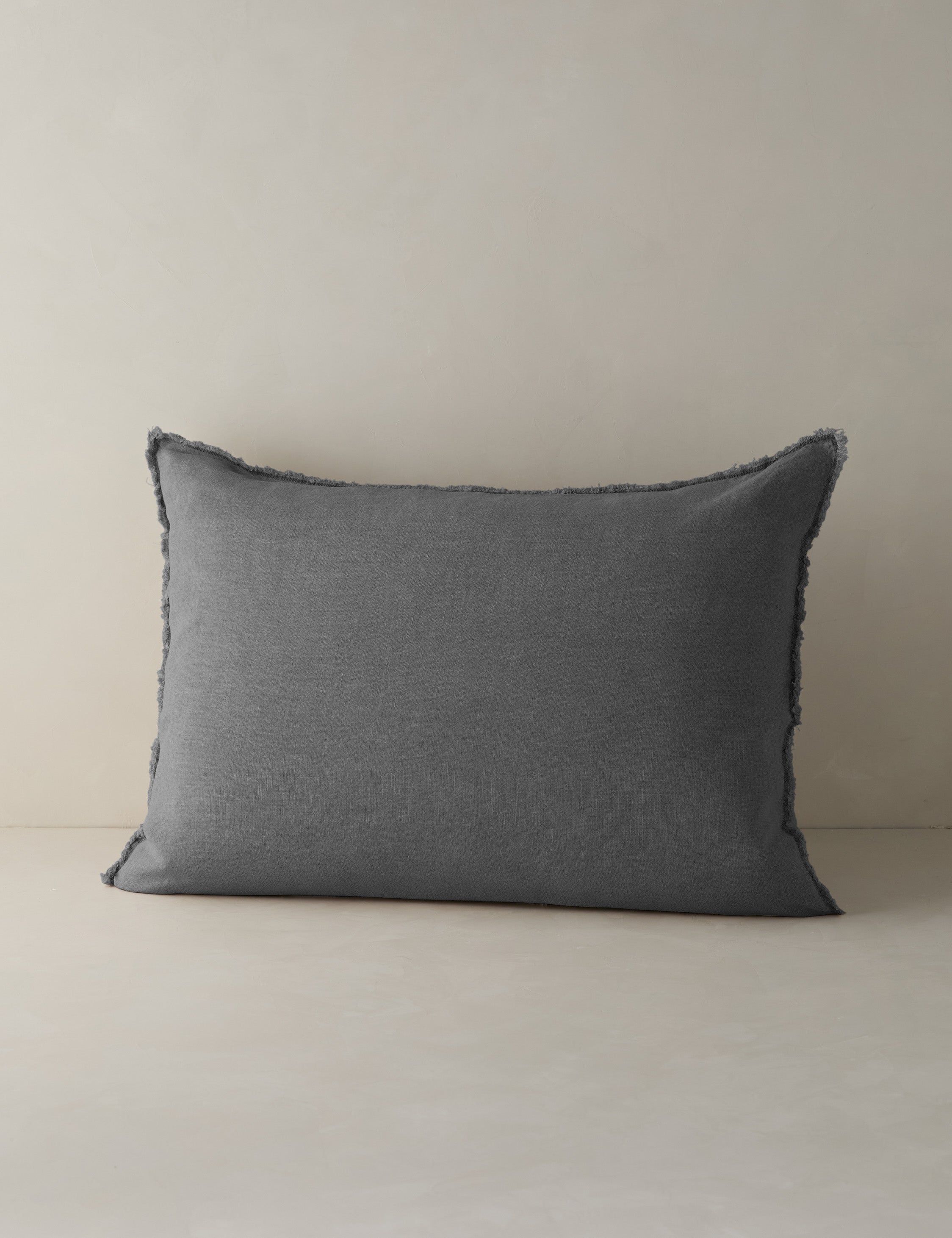 Midnight Cotton Standard Sham with Frayed Edges