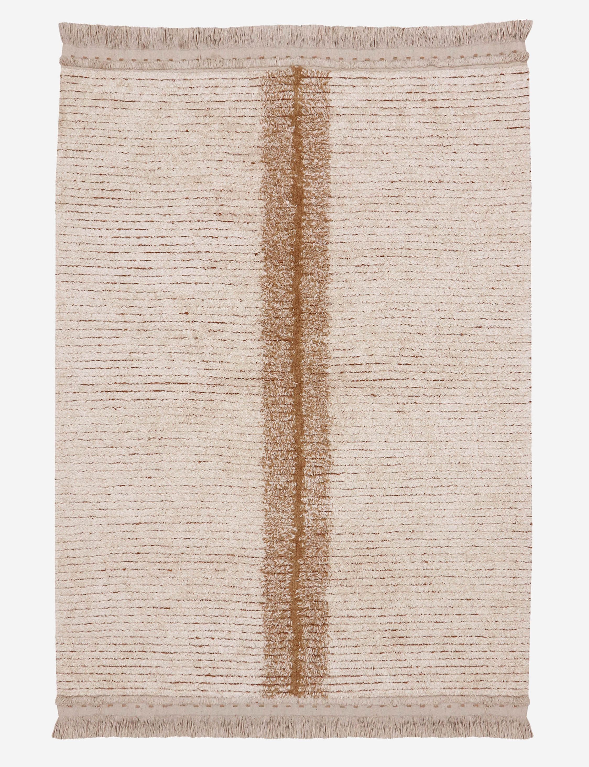 Duet Toffee Stripe Reversible Tufted Wool Rug 72"x48"
