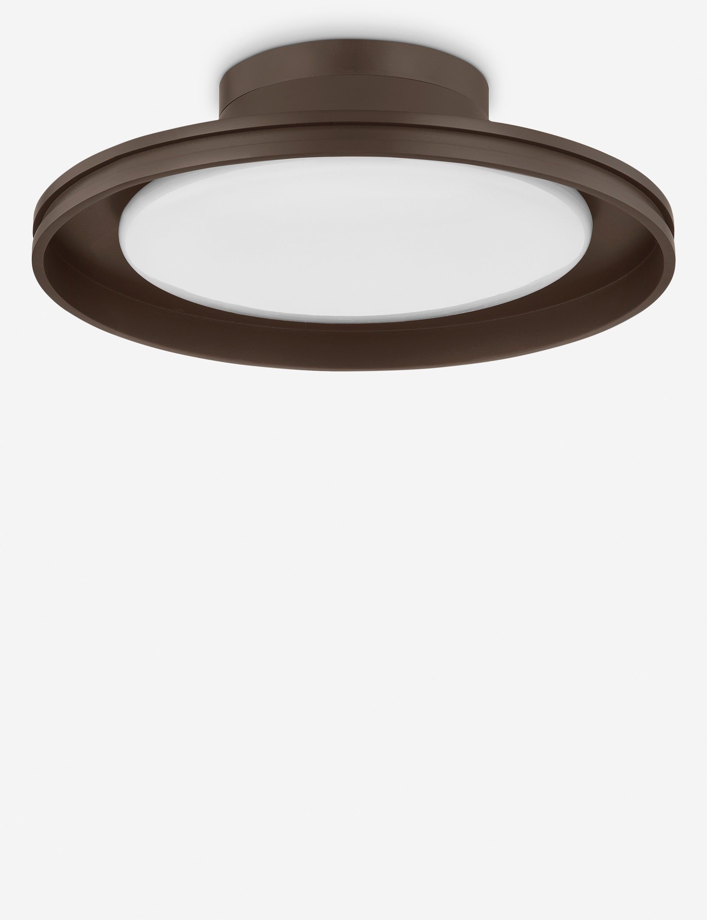 Bronze and Opal Glass 14.75" LED Flush Mount Light