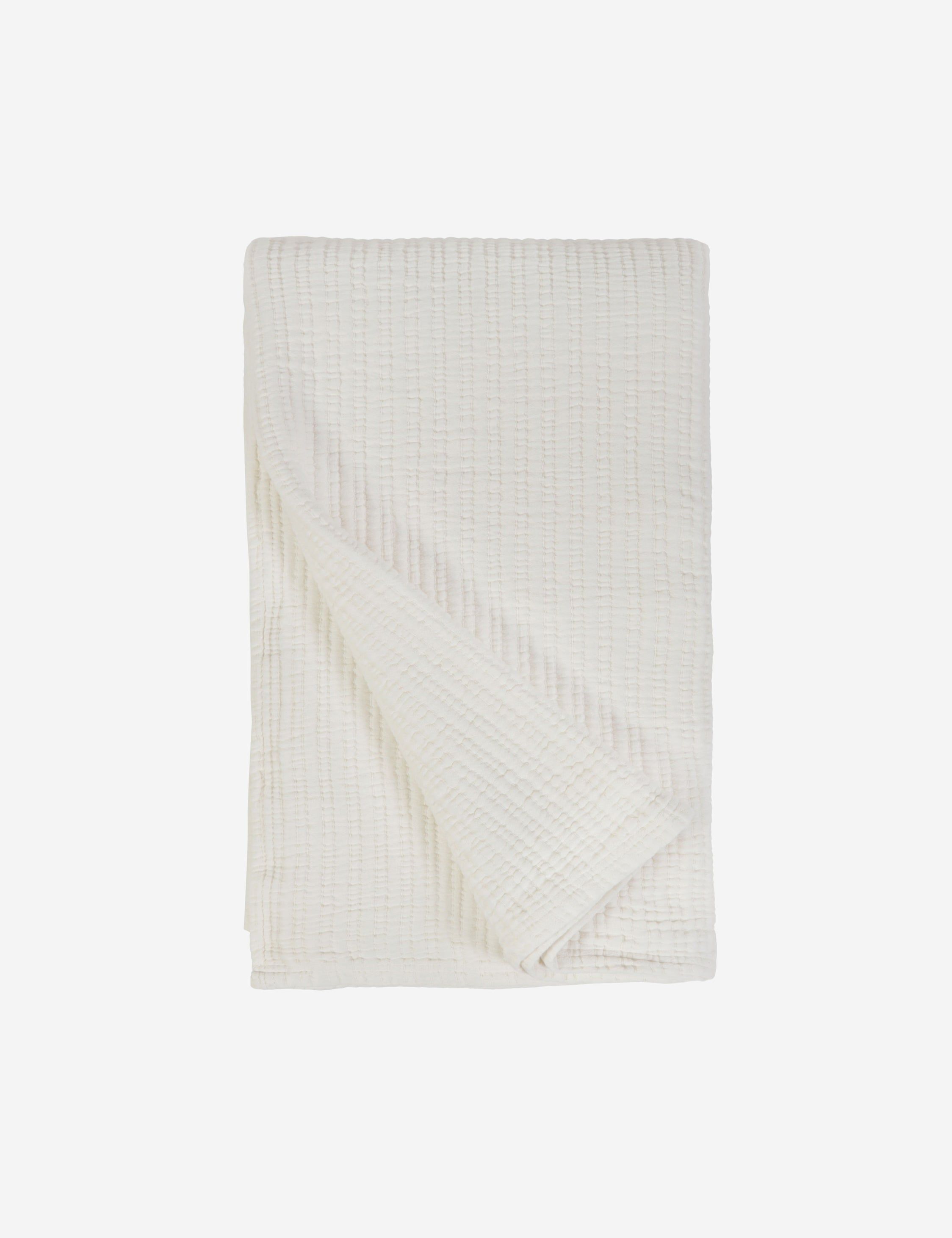 Chatham Queen Cream Cotton Plain Weave Coverlet