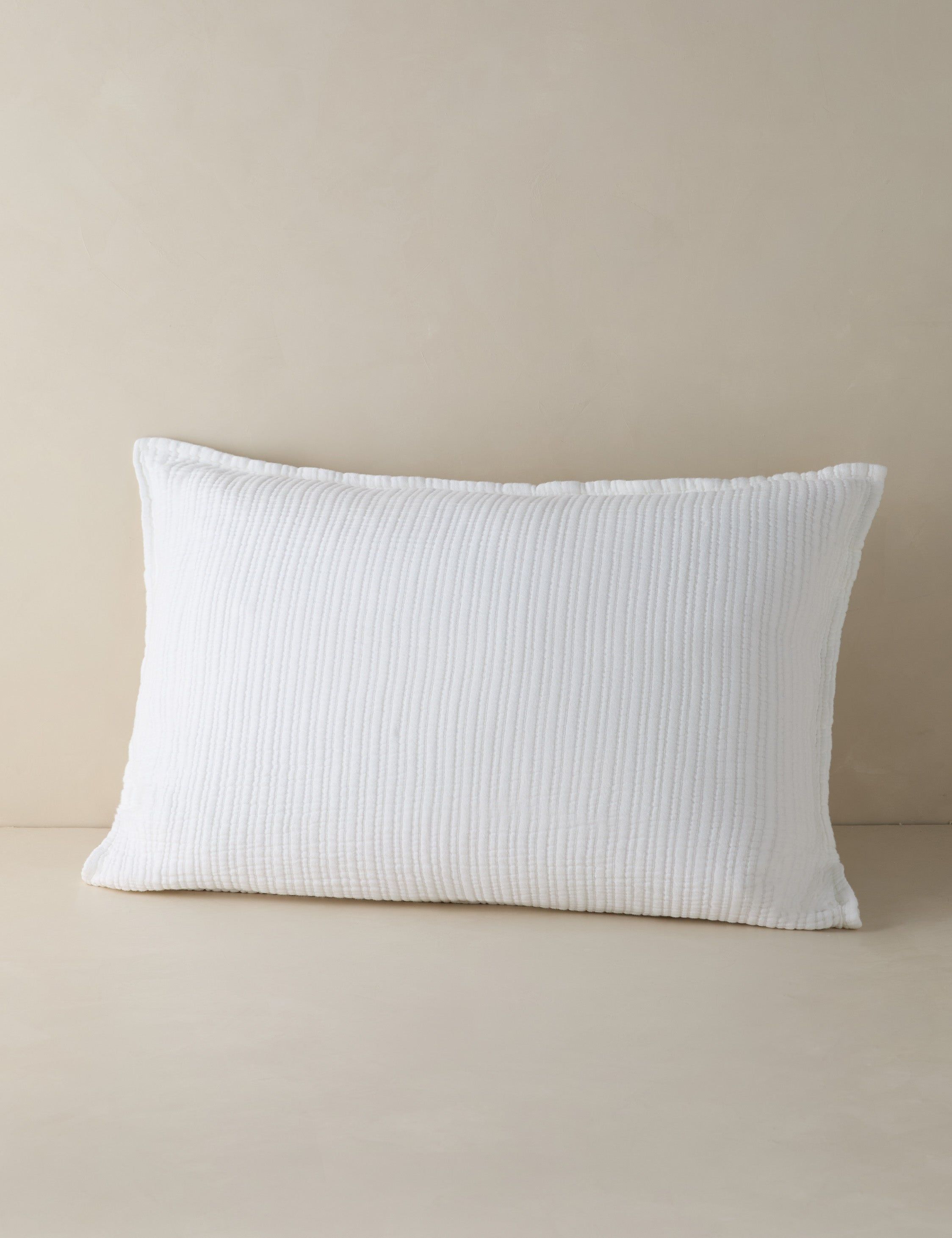 White Cotton Ribbed Standard Sham