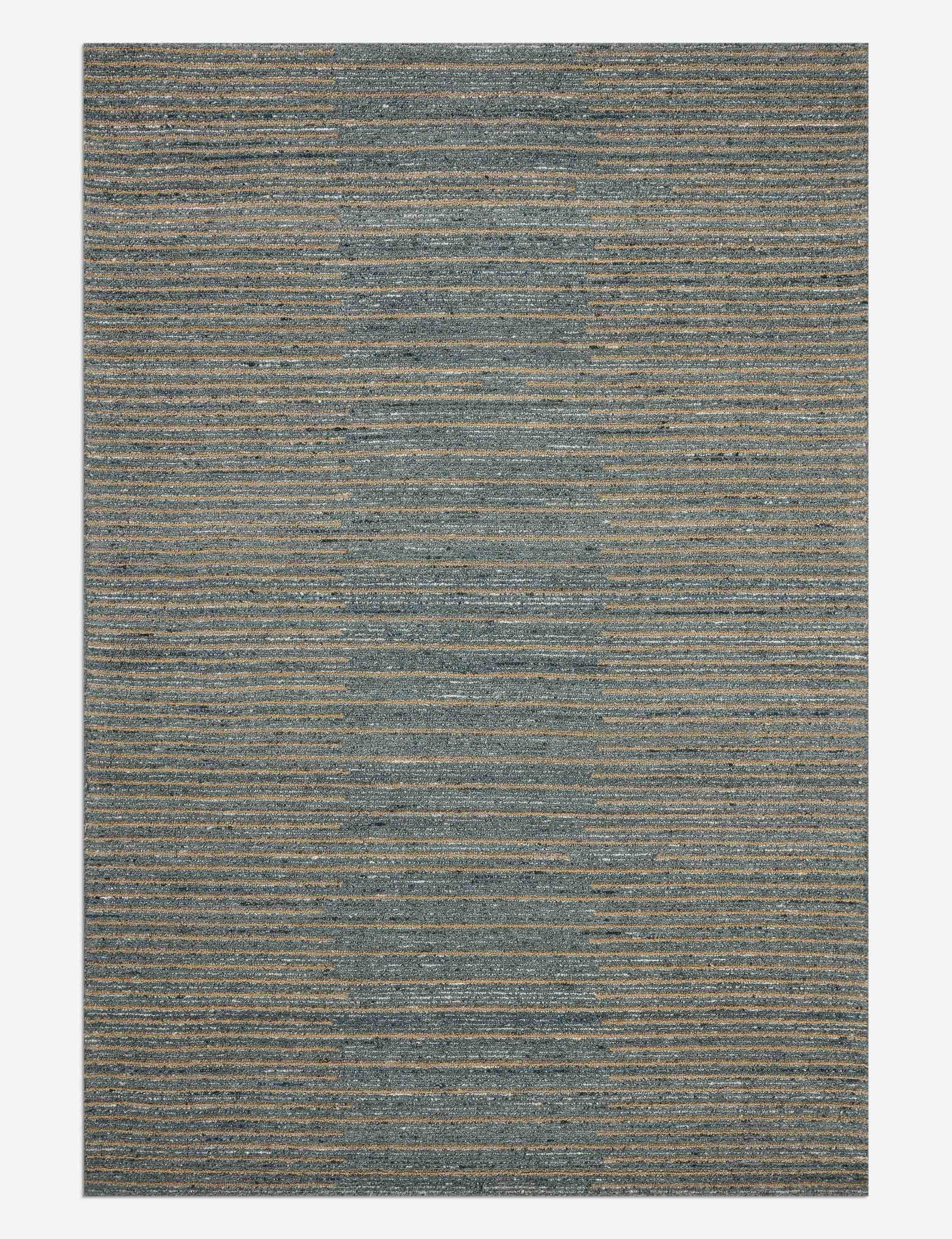 Slate and Natural Hand-Tufted Wool Rectangular Rug 2'3" x 3'9"