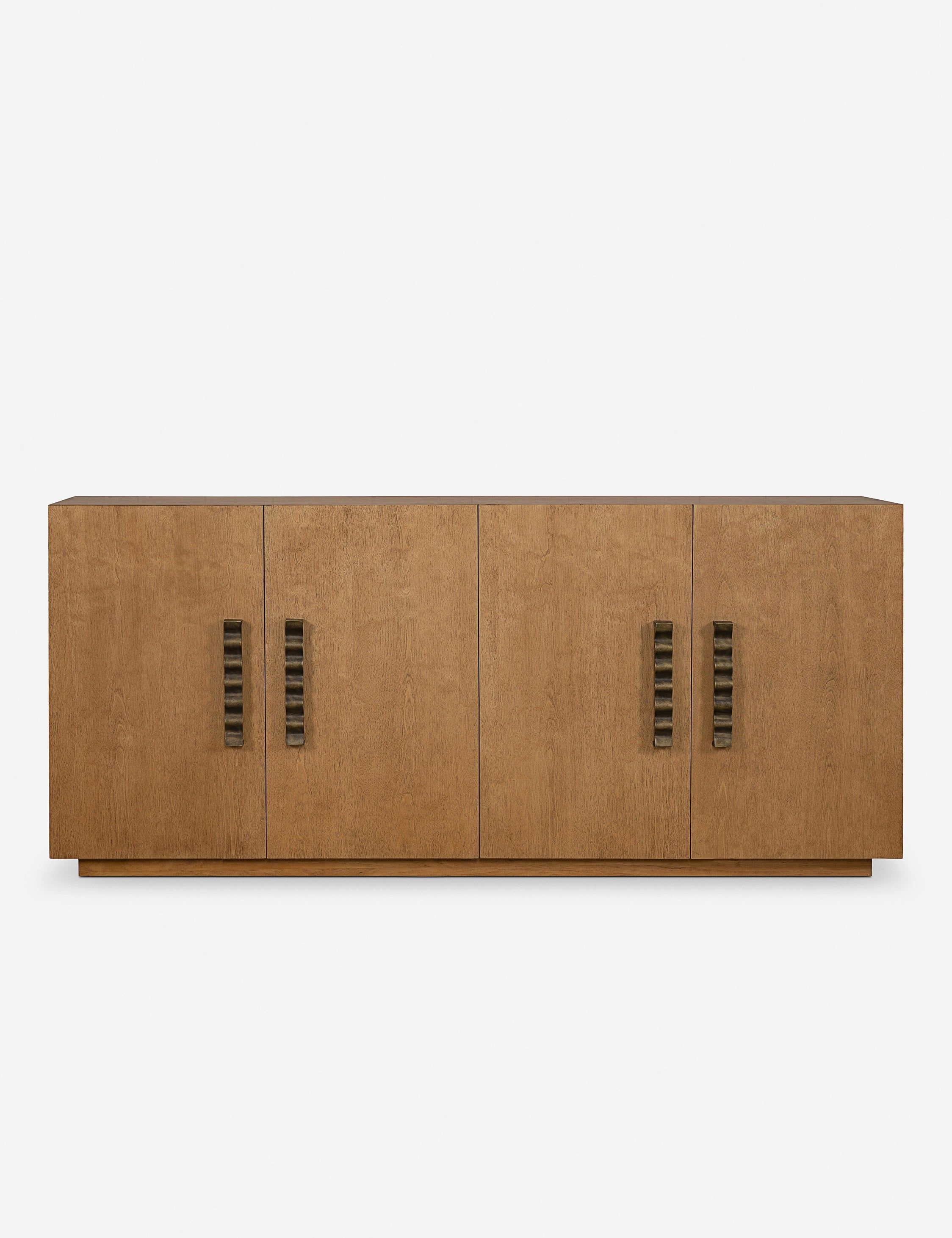 Natural Birch Mid-Century Modern Sideboard with Sculptural Handles