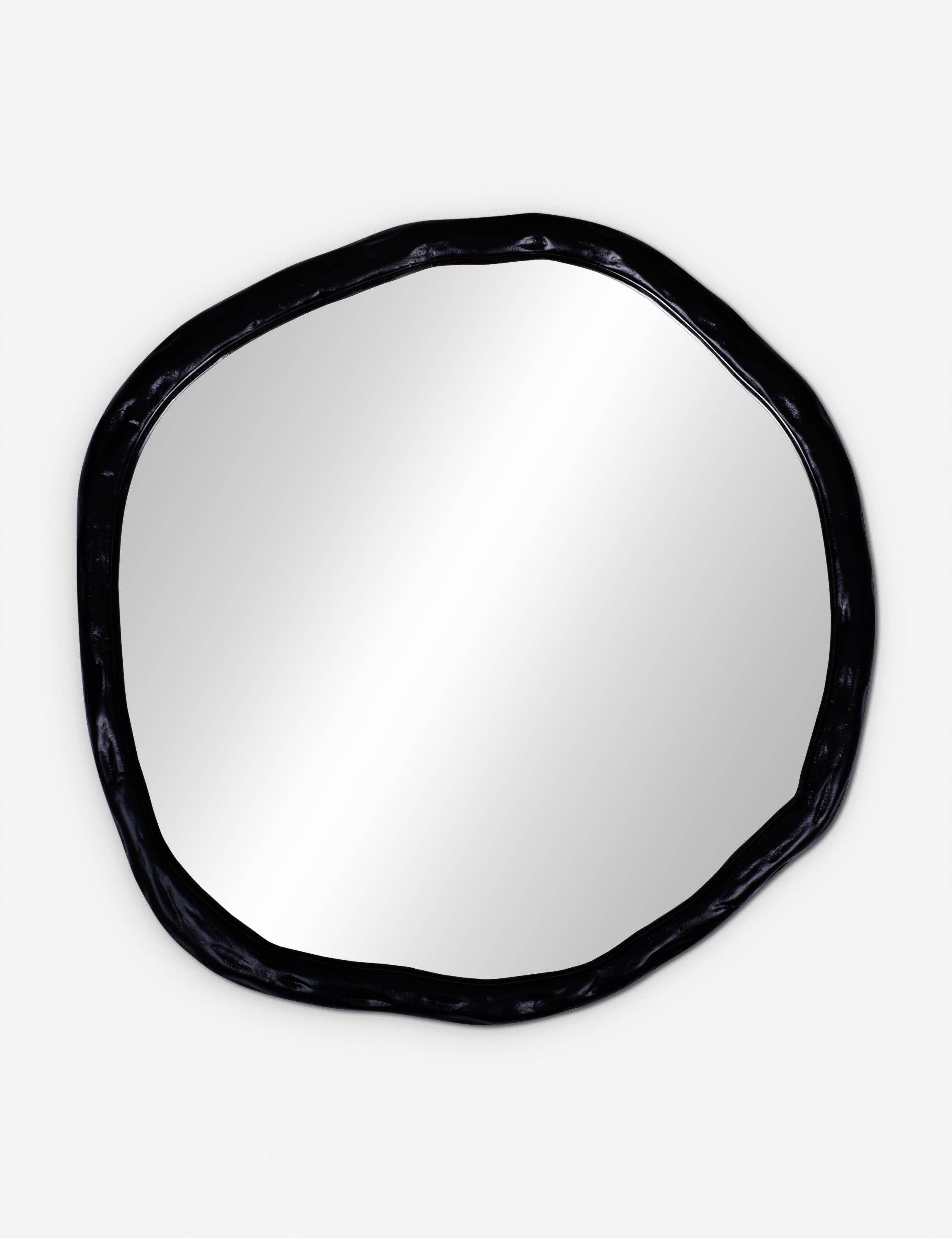 Small Black Contemporary Organic Wall Mirror