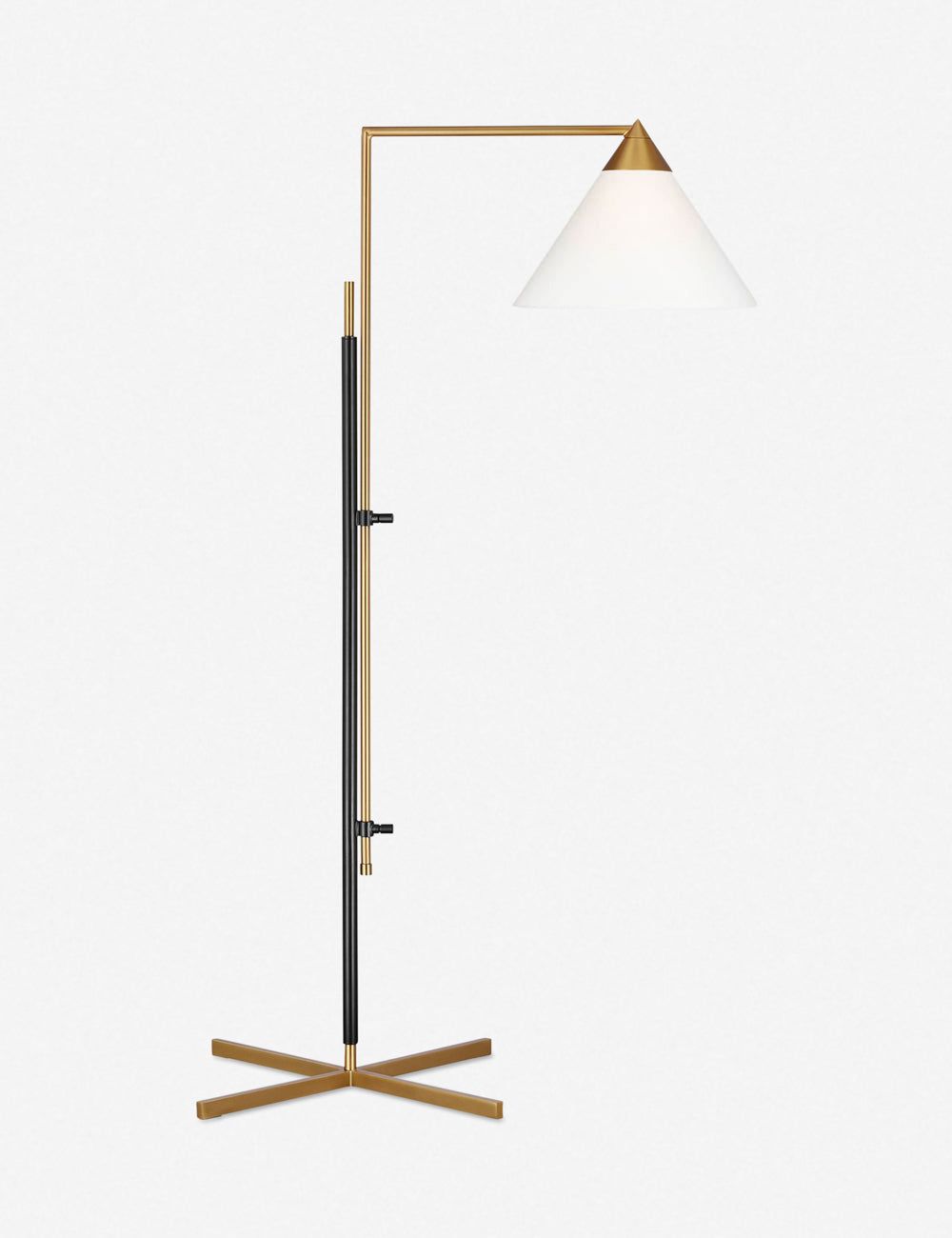 Franklin Adjustable Task Floor Lamp in Burnished Brass and Deep Bronze