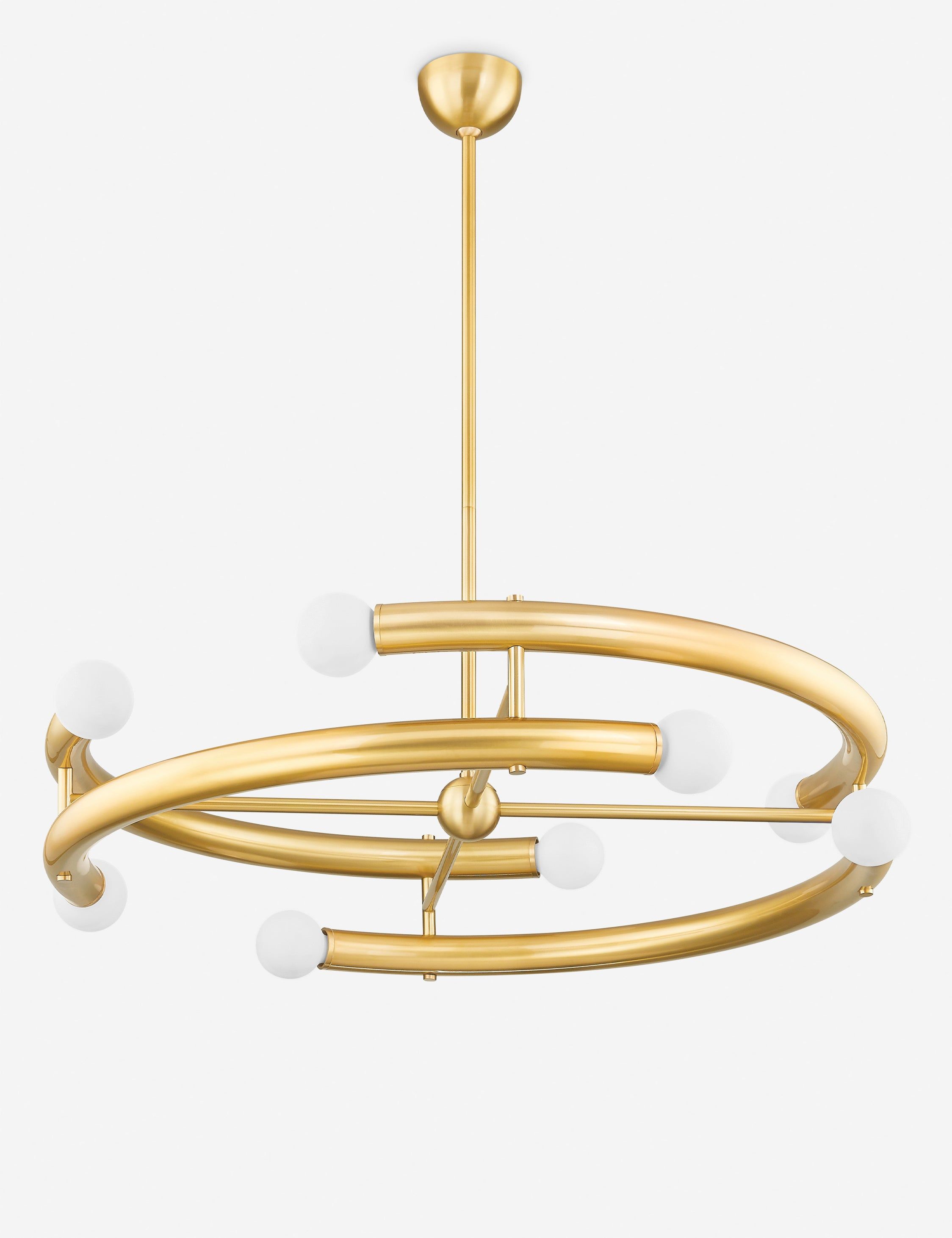 Aged Brass 36" 8-Light Modern Chandelier