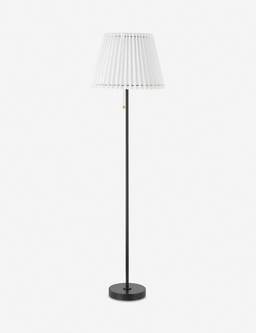 Adjustable Soft Black Floor Lamp with Pleated Belgian Linen Shade
