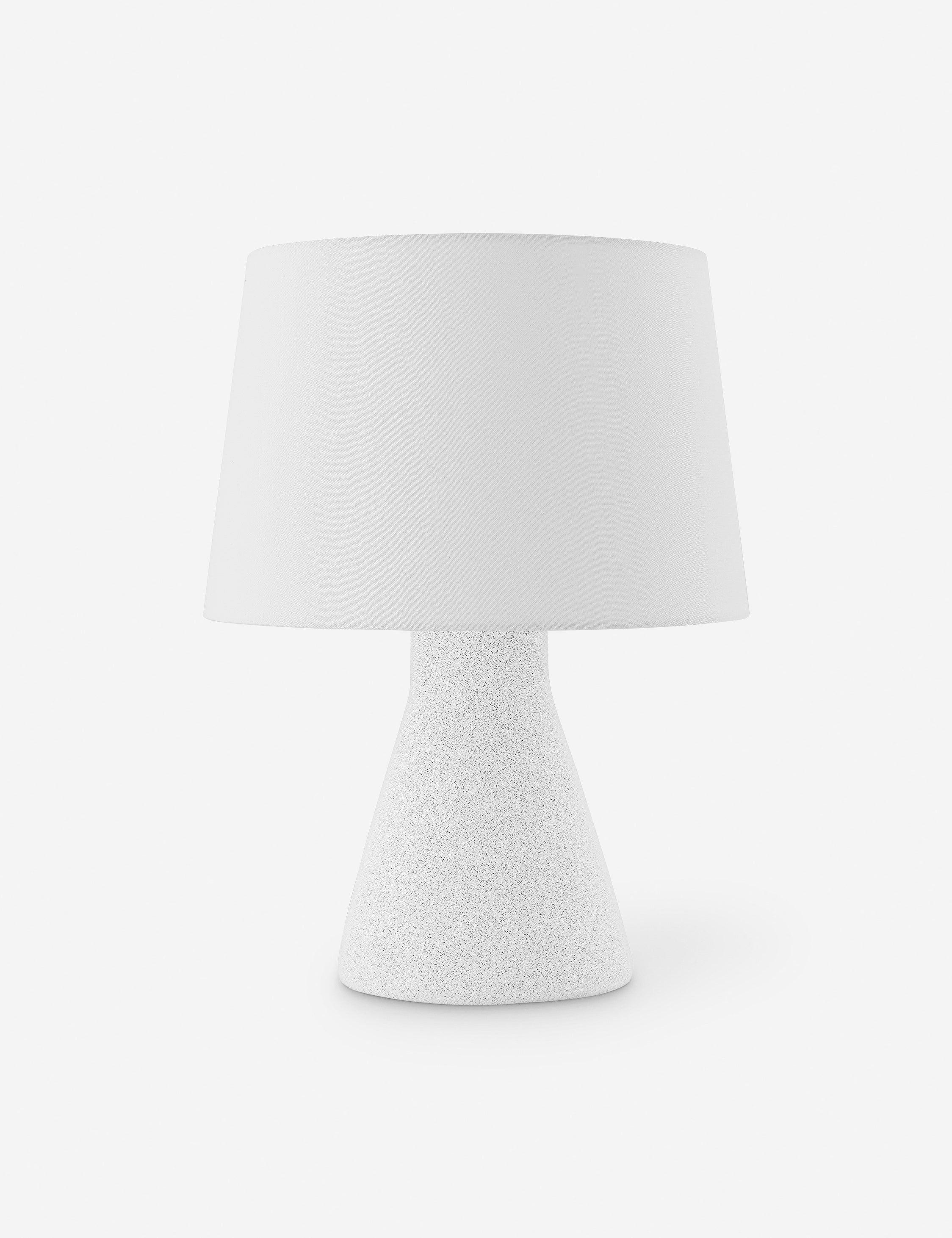 White Linen Shade Aged Brass Table Lamp