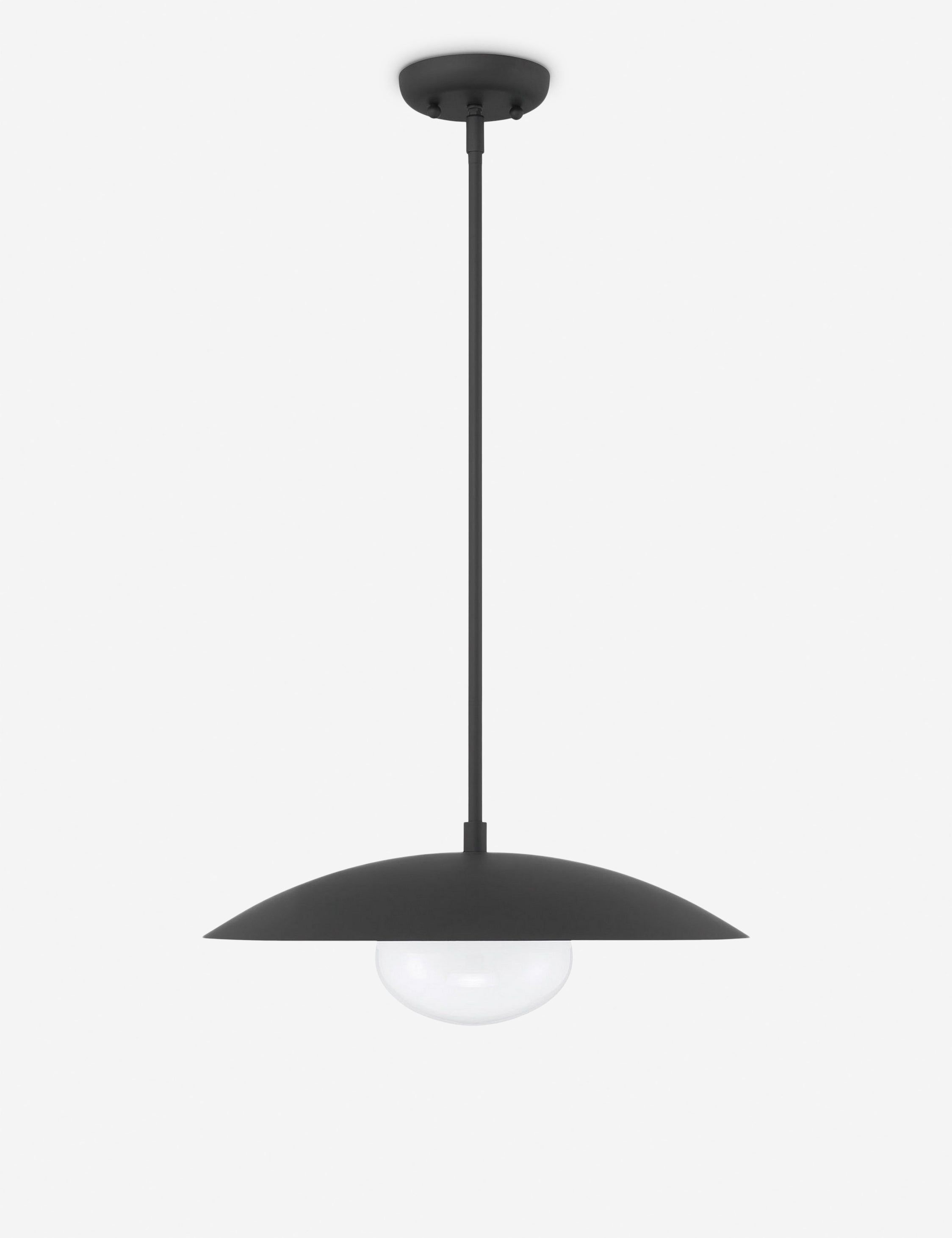Modern Black Pendant Light with Frosted Glass Globe